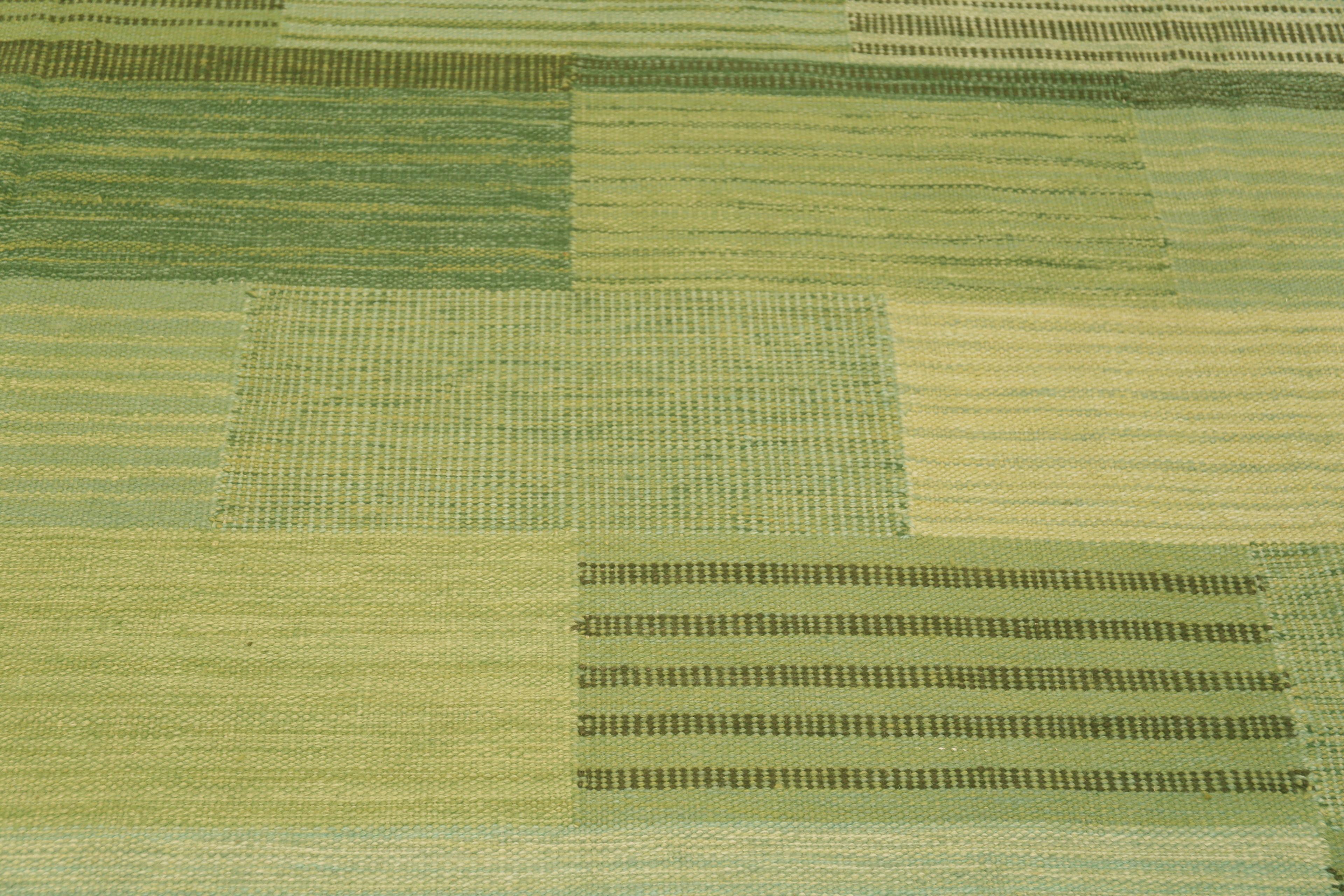 Nazmiyal Kollektion Geometrischer moderner schwedischer Flachgewebe-Kelim-Teppich 11'9