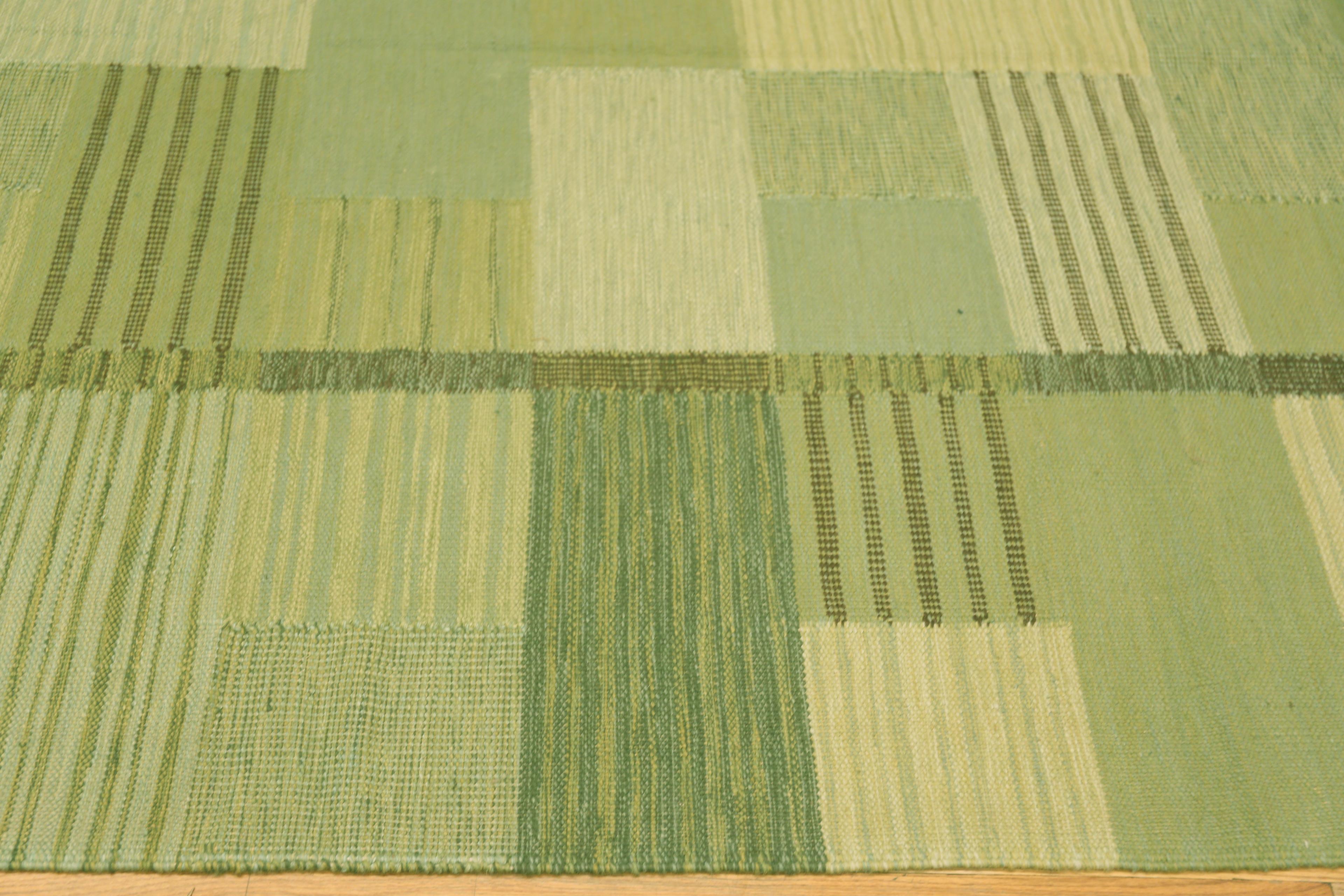 Wool Nazmiyal Collection Geometric Modern Swedish Flatweave Kilim Rug 11'9