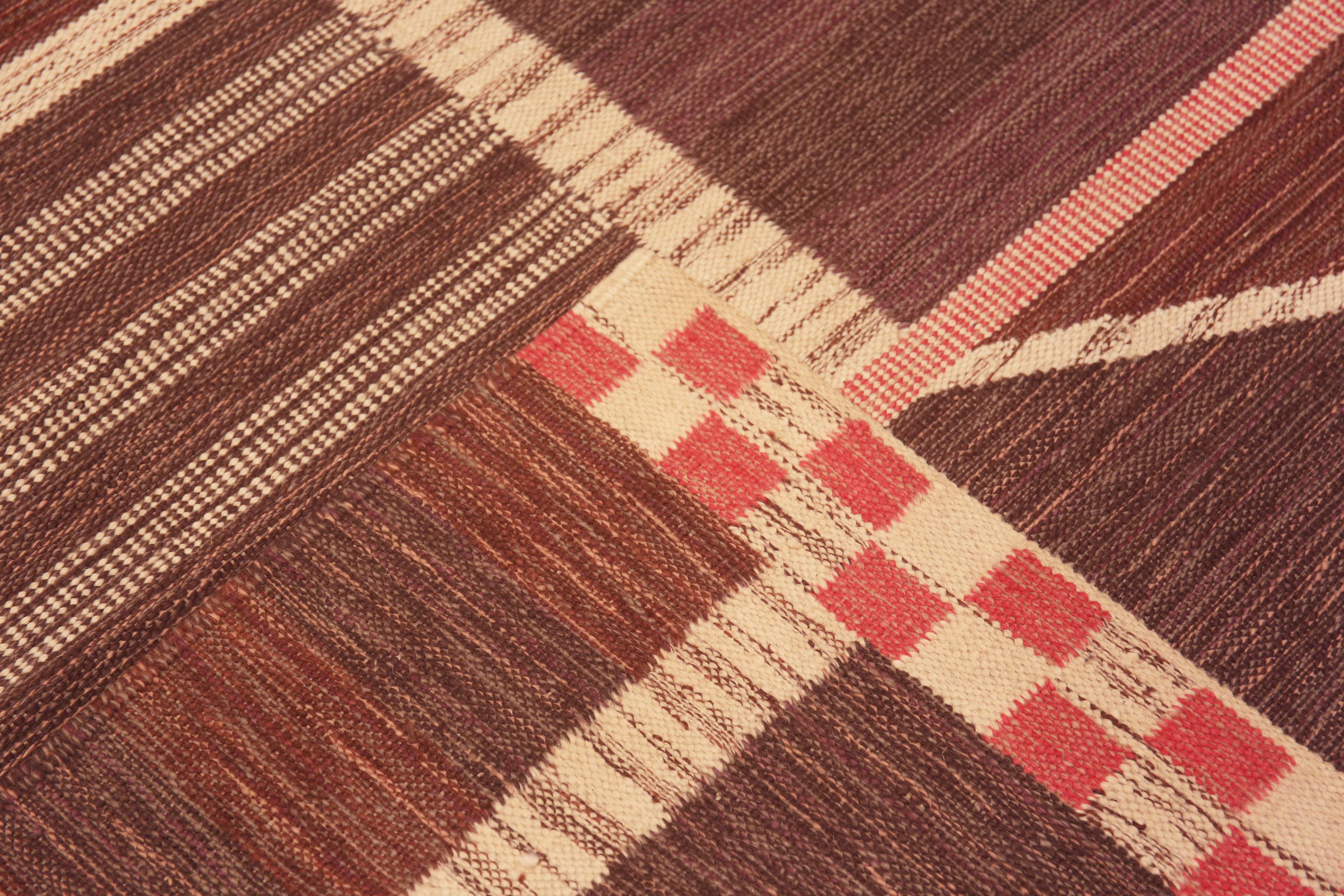 Collection Nazmiyal, tapis suédois moderne et géométrique tissé à plat 8'11