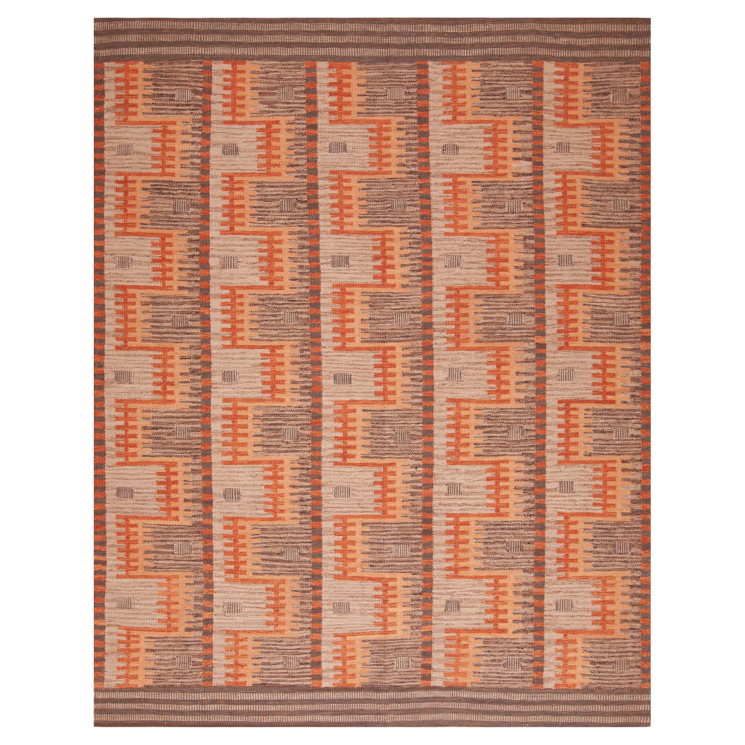 Nazmiyal Kollektion Geometrischer moderner schwedischer flachgewebter schwedischer Kelim-Teppich 8'2" x 10'3" im Angebot