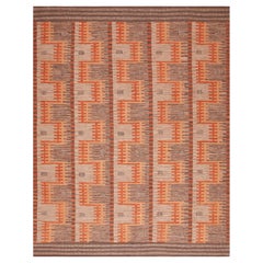 Nazmiyal Collection Geometric Modern Swedish Kilim Flatwoven Rug 8'2" x 10'3"