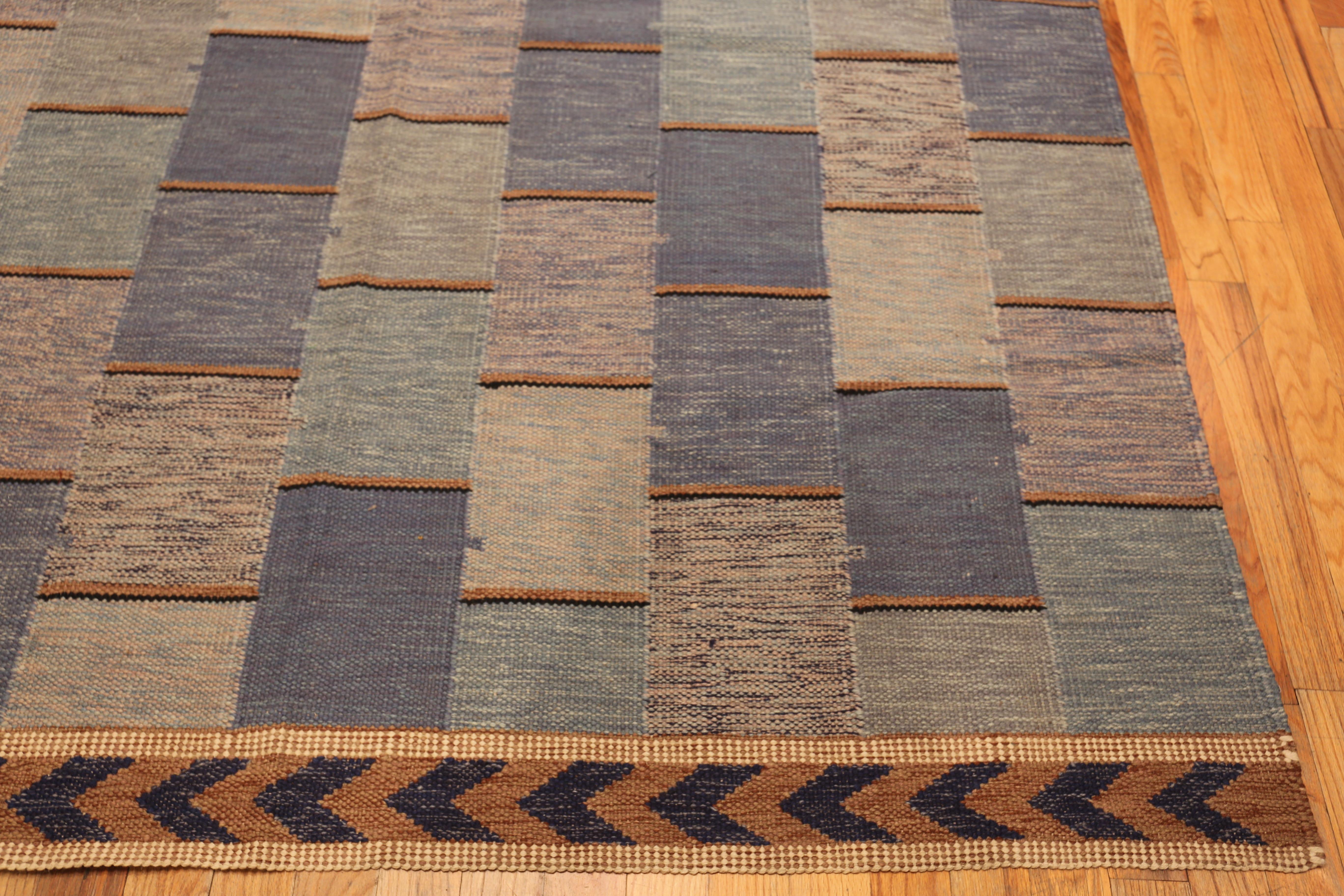 Lana Nazmiyal Collection Rug Geometrico Moderno Svedese Kilim 10 ft 1 in x 14 ft 2 in in vendita