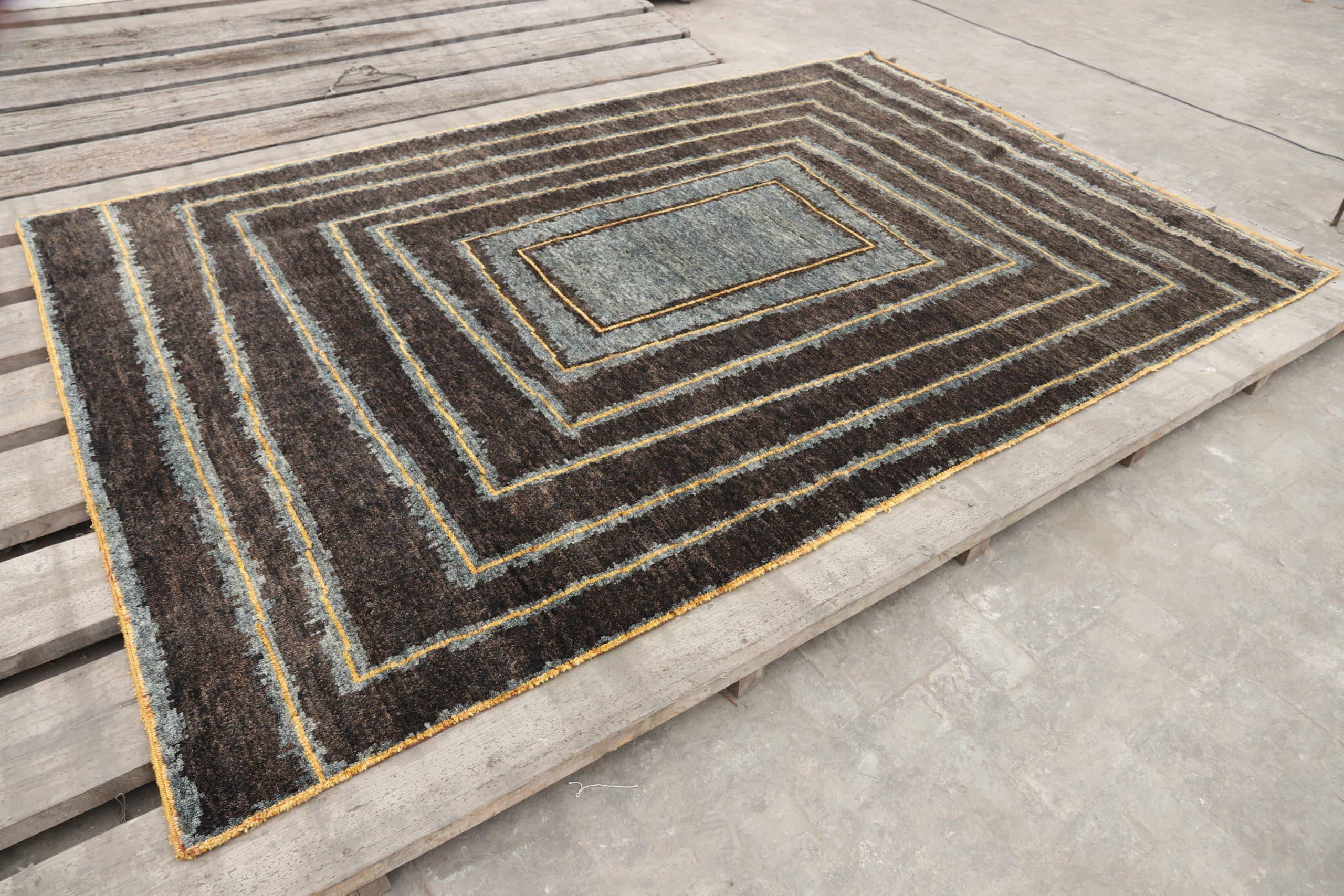 Hand-Knotted Nazmiyal Collection Geometric Modern Transitional Rug. 7 ft x 11 ft