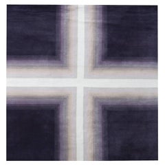Nazmiyal Collection Geometric Purple Mid Century Modern Rug 6 ft x 6 ft 1 in