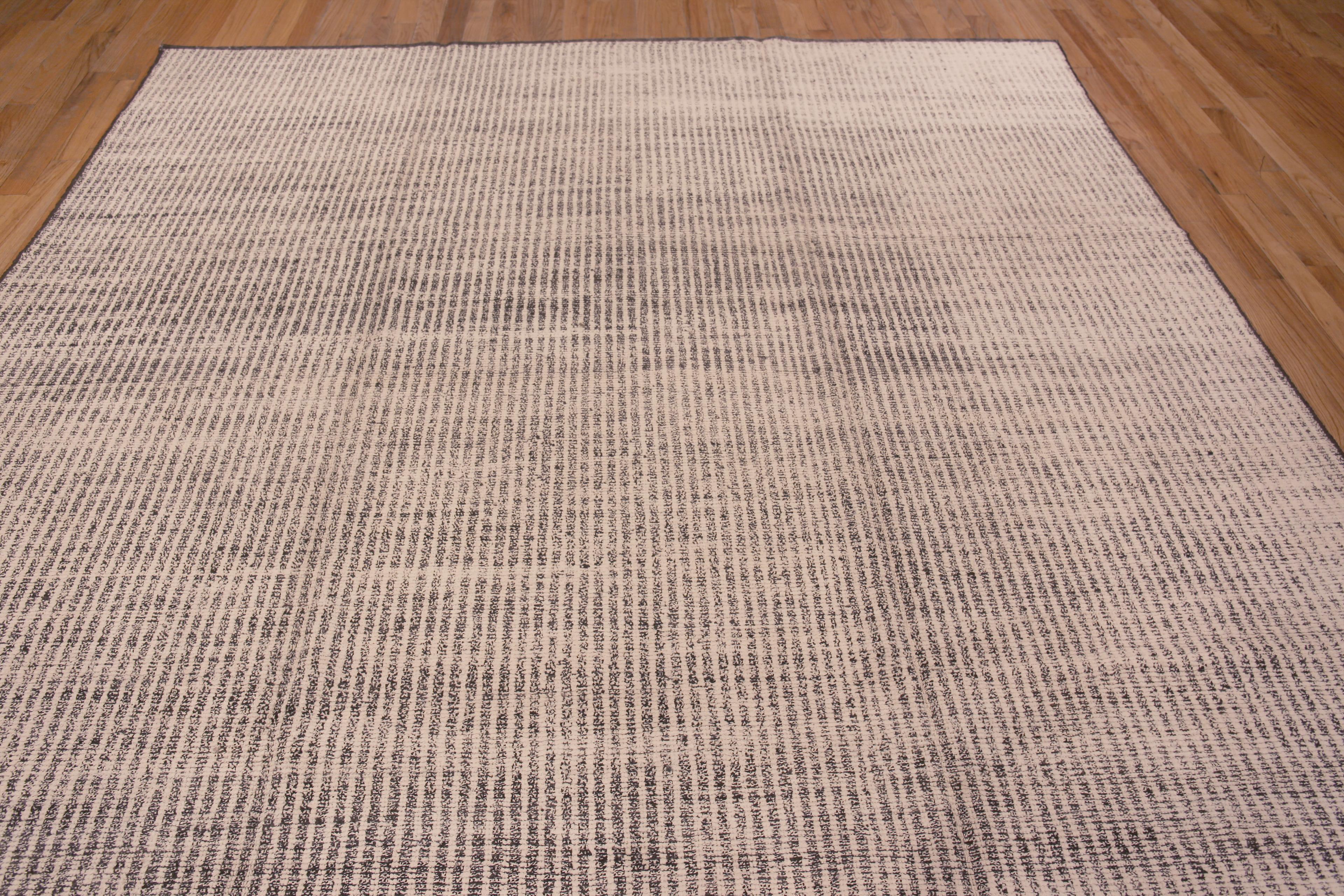 Moderno Nazmiyal Collection Tappeto moderno con design a strisce geometriche 9'9