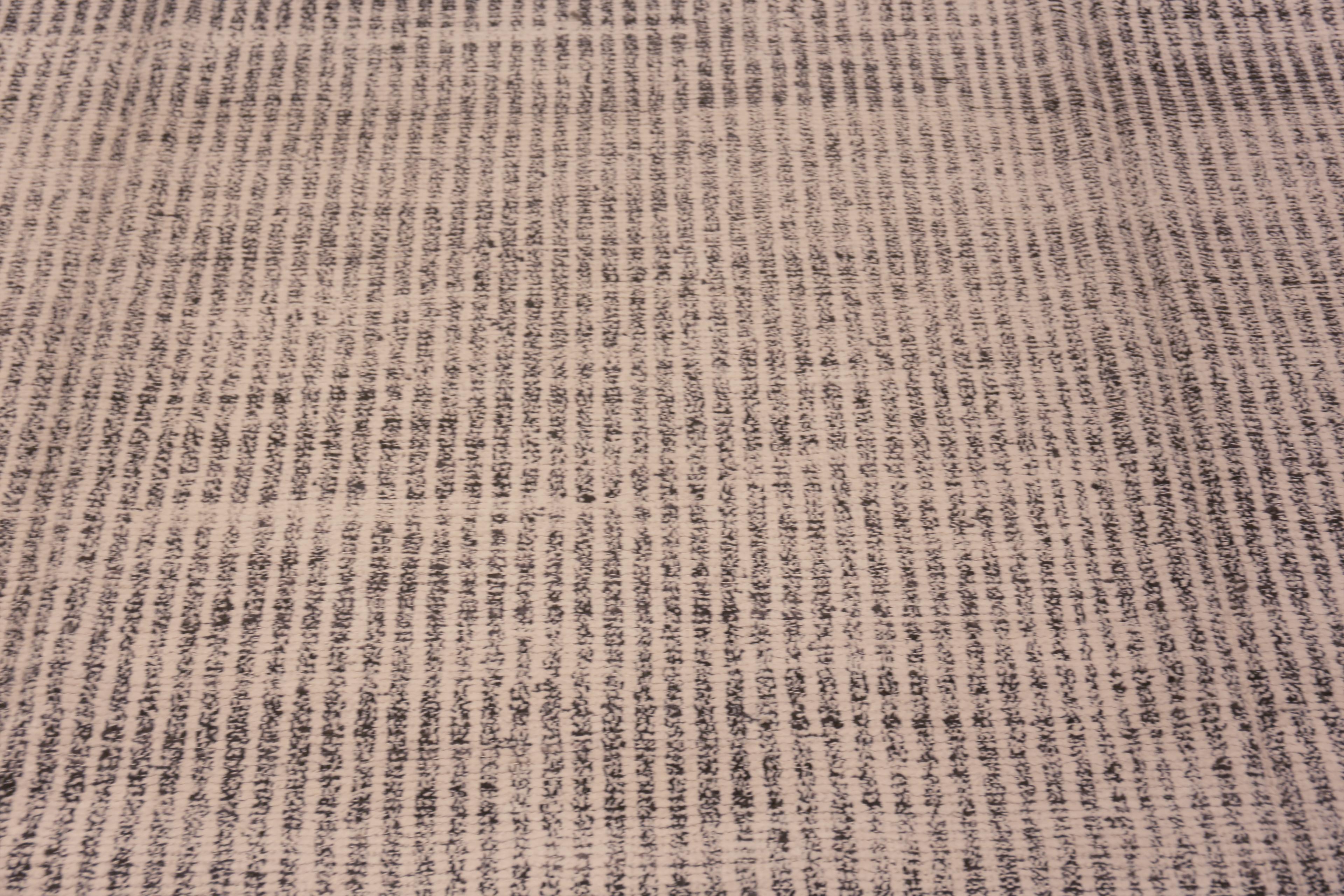Centroasiatico Nazmiyal Collection Tappeto moderno con design a strisce geometriche 9'9