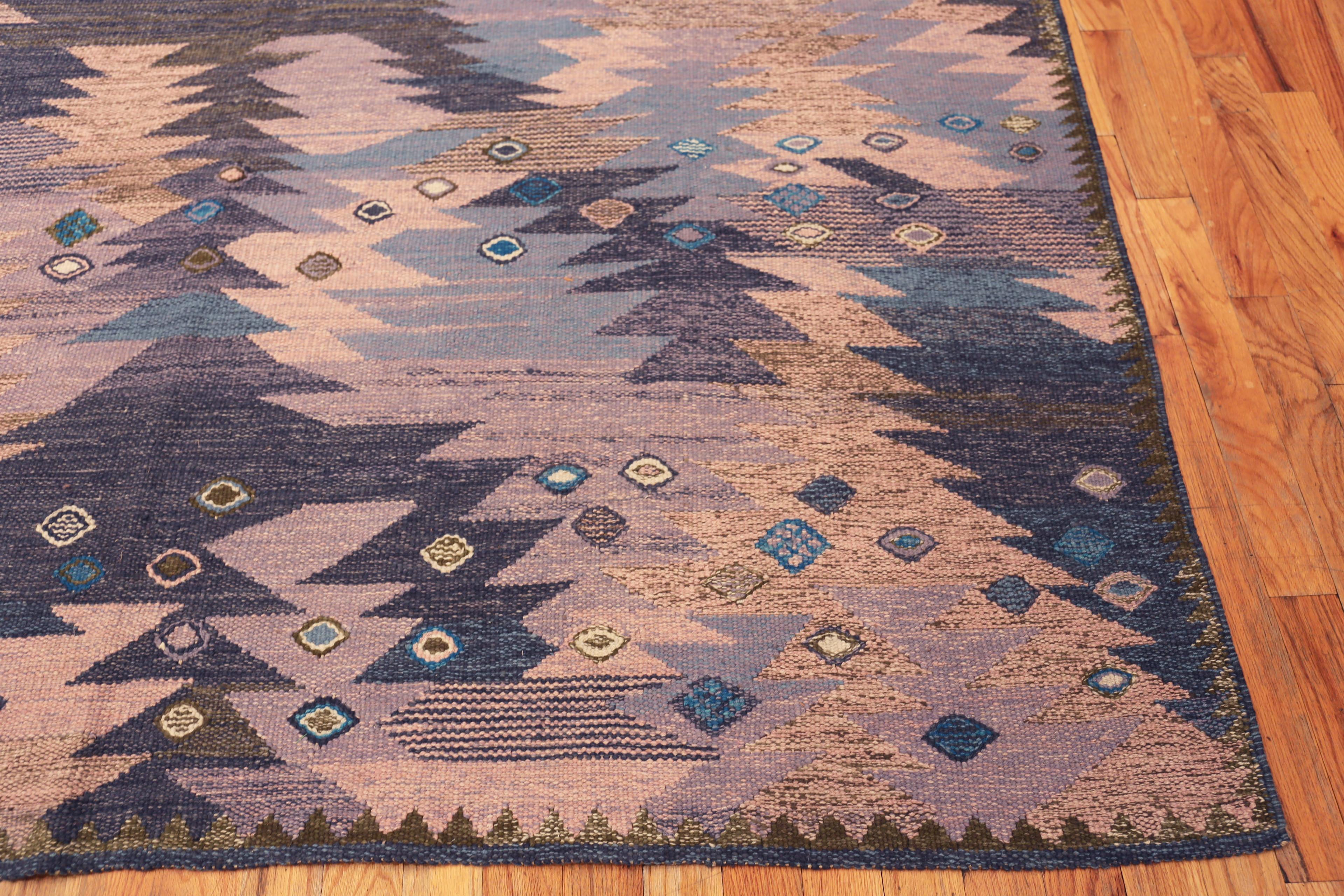 Tappeto Kilim moderno svedese geometrico, Paese d'origine: Asia centrale, Data di realizzazione: Moderno