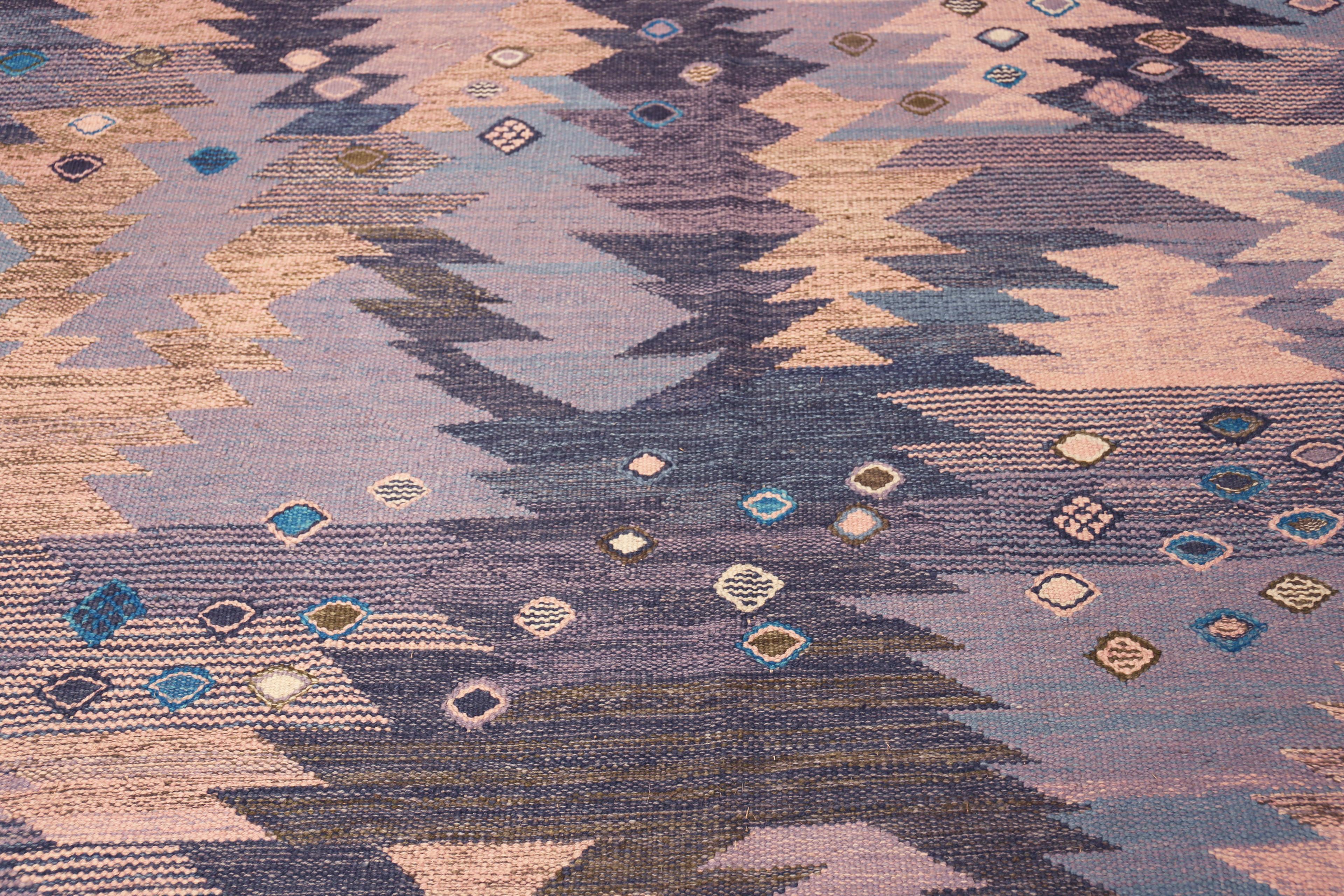 Lana Nazmiyal Collection Tappeto Kilim moderno svedese geometrico 8 ft 5 in x 10 ft 6 in in vendita