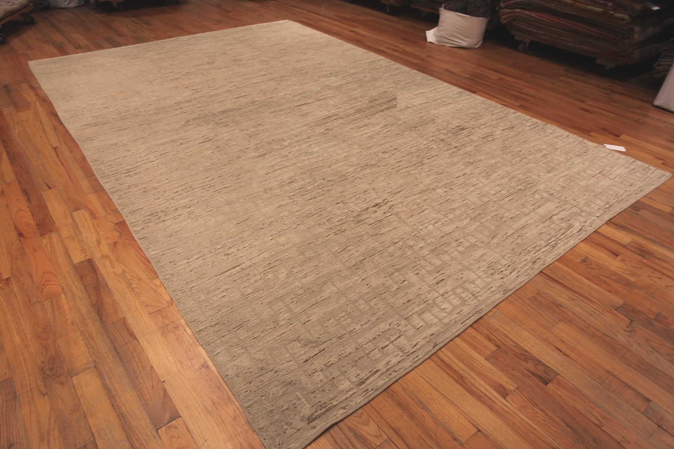 Hand-Knotted Nazmiyal Collection Geometric Textured Modern Rug. 9 ft 7 in x 14 ft 7 in  For Sale