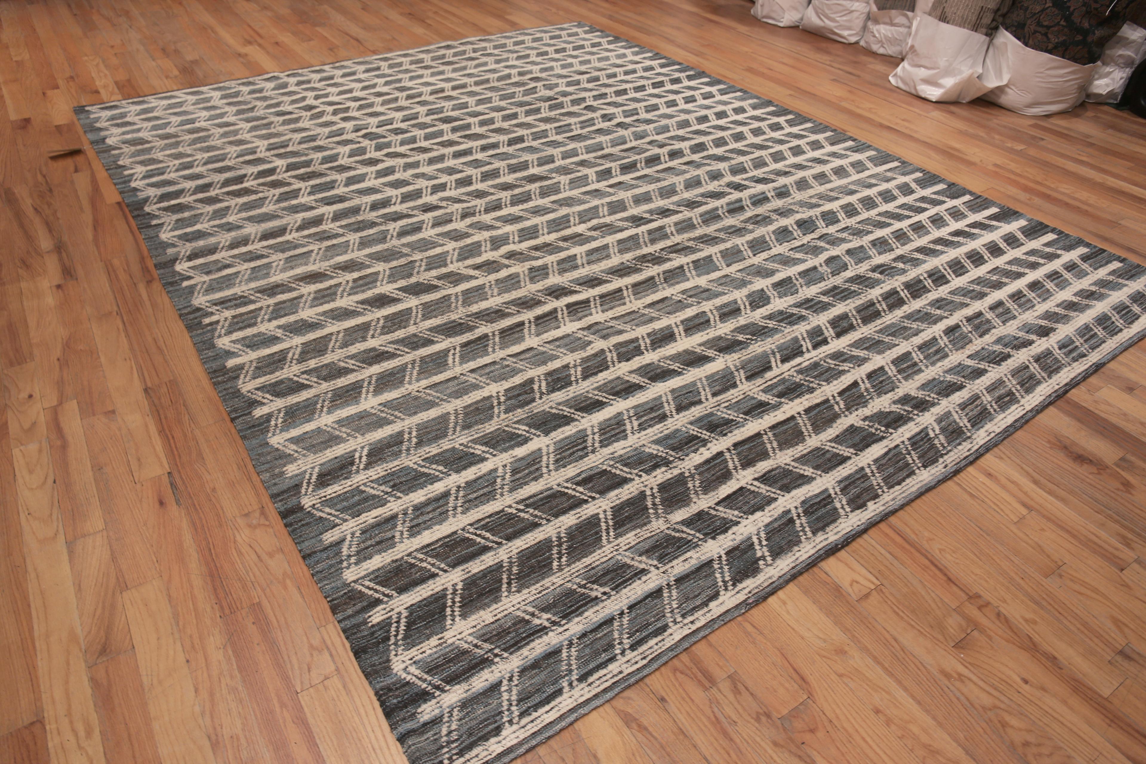 Central Asian Nazmiyal Collection Geometric Zigzag Motif Modern Area Rug 10' x 12'7