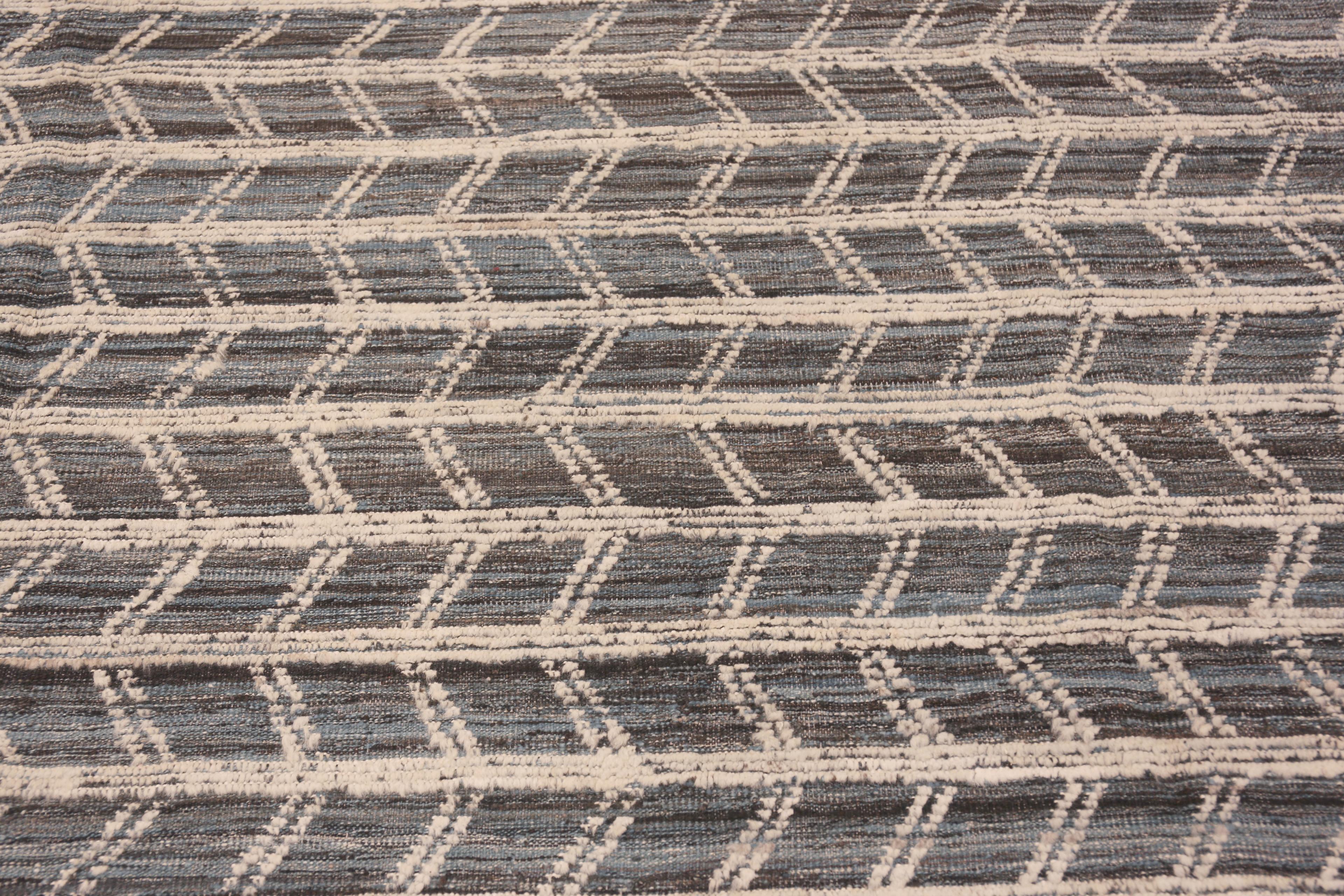 Wool Nazmiyal Collection Geometric Zigzag Motif Modern Area Rug 10' x 12'7