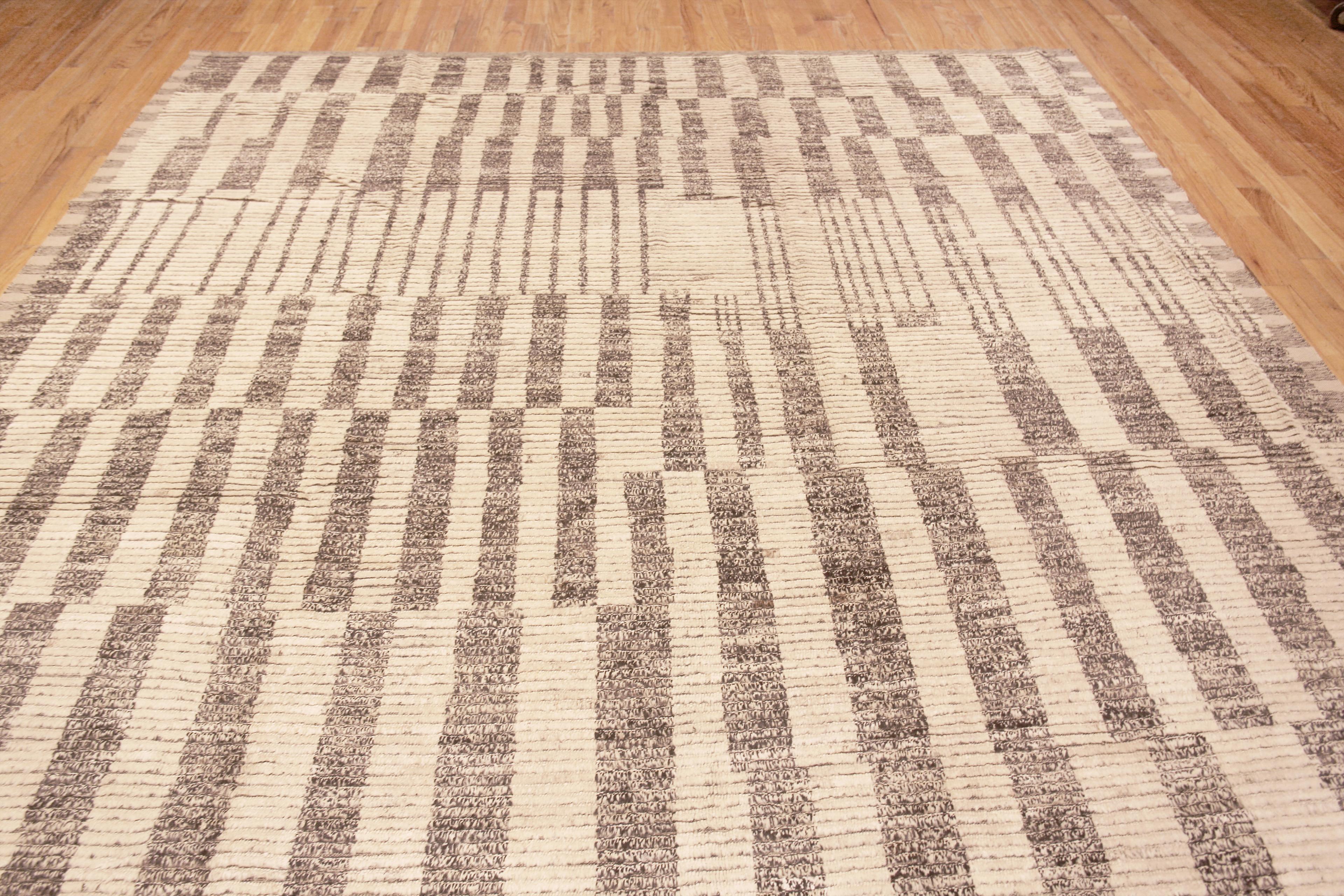 Central Asian Nazmiyal Collection Gray Tribal Geometric Design Modern Area Rug 10'5