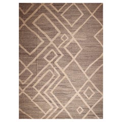 Collection Nazmiyal, tapis Kilim moderne tribal à tissage plat de couleur grise 13'10" x 18'11"