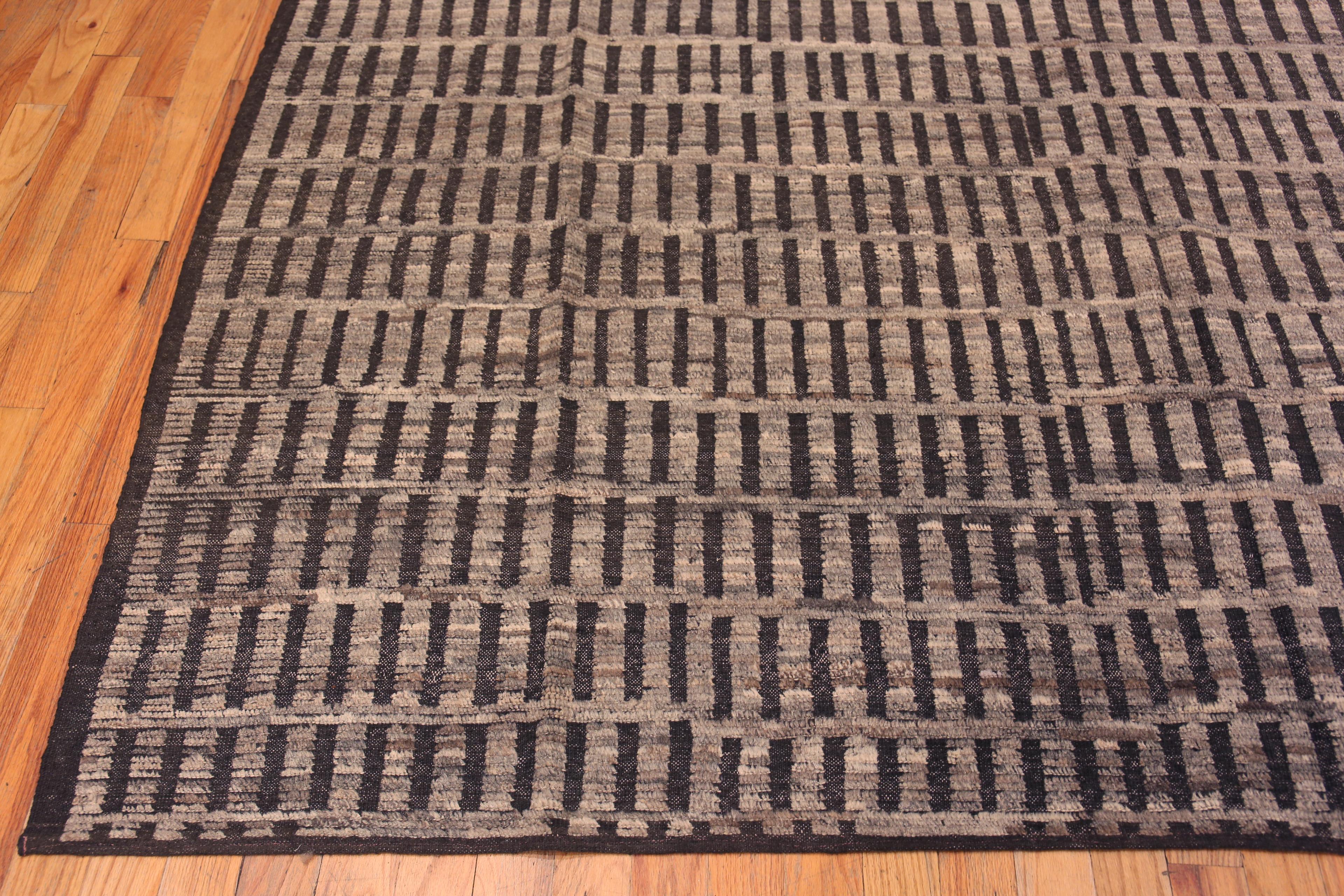 Contemporary Nazmiyal Collection Grey Neutral Geometric Tribal Modern Area Rug 10'7