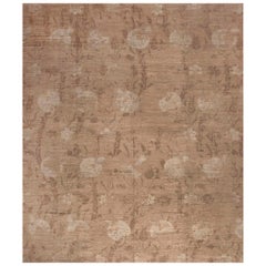 Nazmiyal Collection Tappeto in lana con design moderno e melograno, fatto a mano, 13'1" x 15'4".