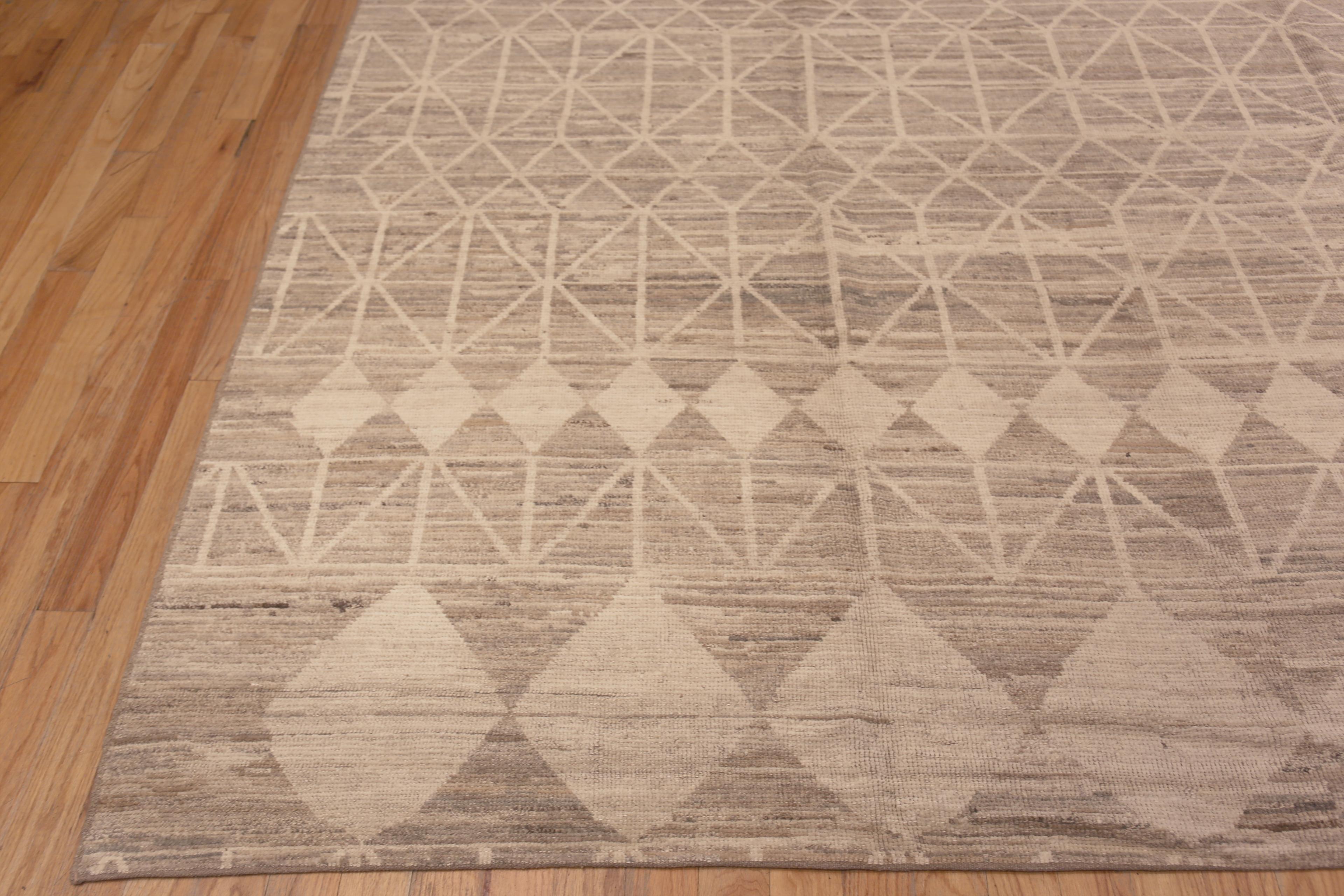 Contemporary Nazmiyal Collection Handmade Tribal Geometric Modern Room Size Rug 10' x 14' For Sale