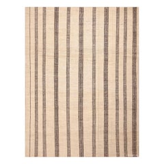 Collection Nazmiyal Collection Tappeto in lana fatto a mano con vello moderno a strisce, dimensioni 9'1" 11'11"