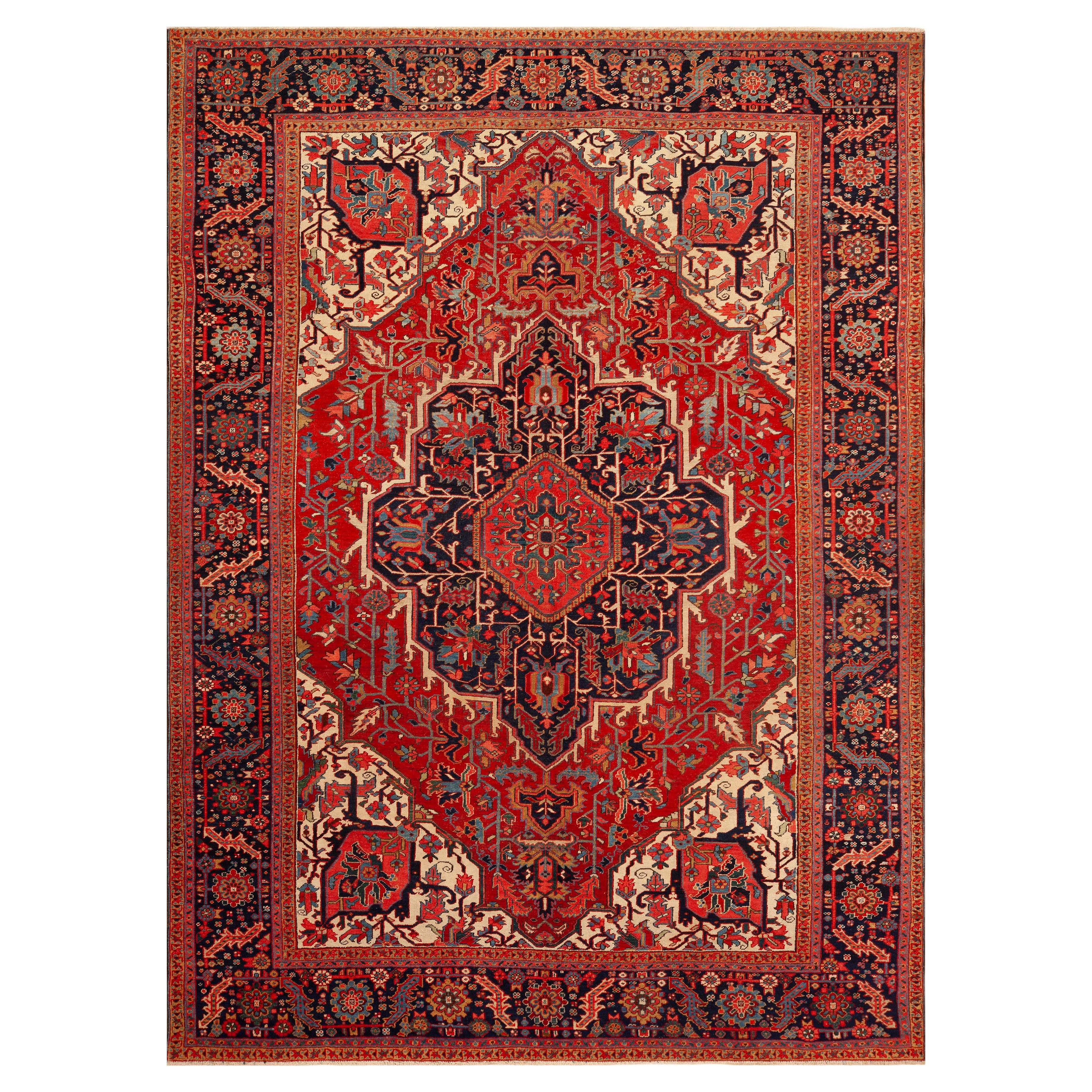 Tappeto persiano antico Nazmiyal Collection Heriz 9 ft 8 in x 13 ft in vendita