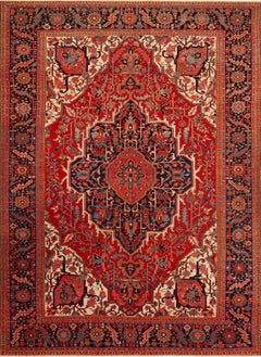 Nazmiyal Collection Heriz Antique Persian Rug 9 ft 8 in x 13 ft