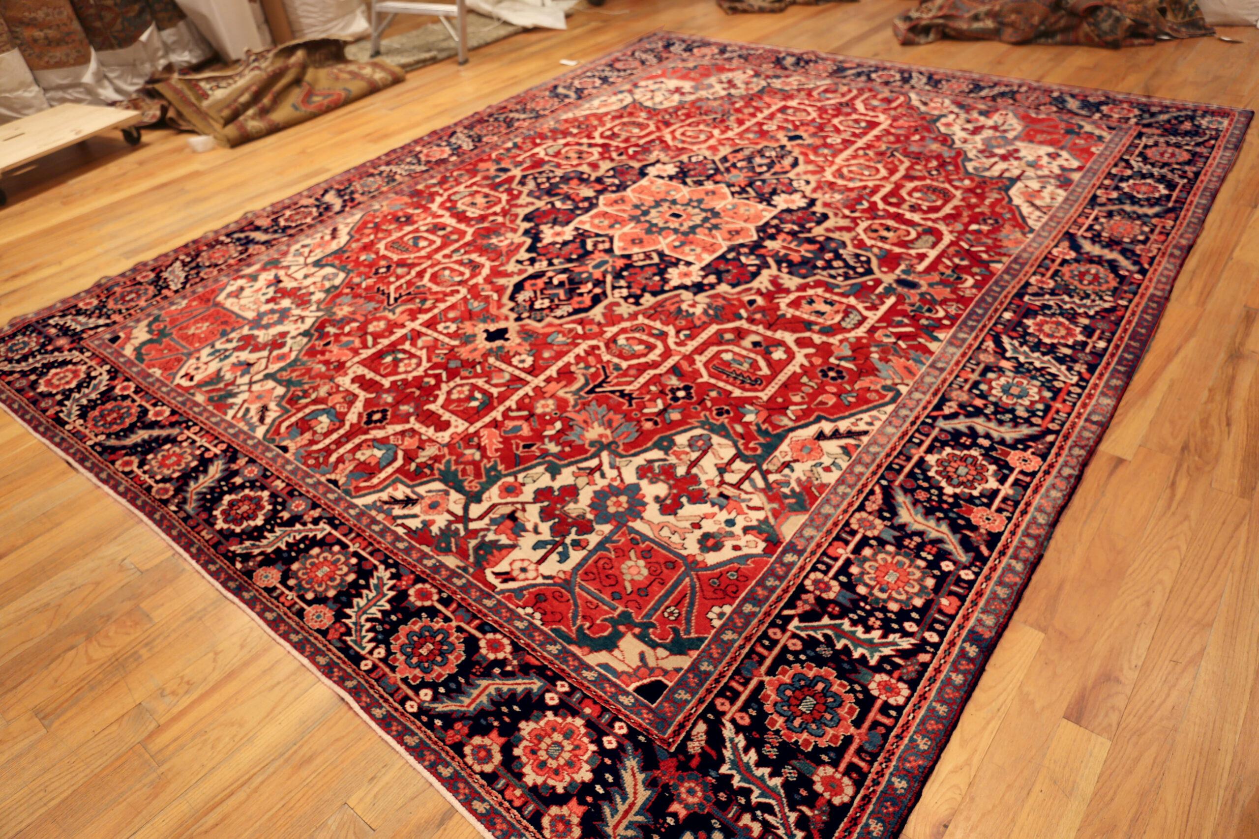 Wool Nazmiyal Collection Heriz Rug Persian Weaving 10 ft 4 in x 13 ft 4 in For Sale