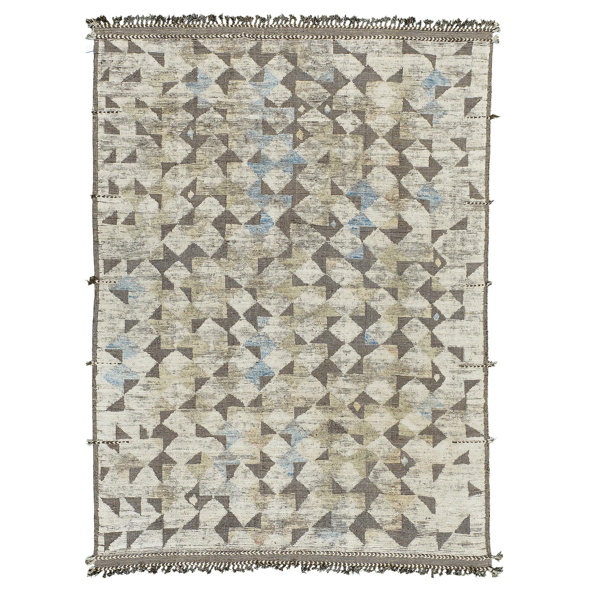 Nazmiyal Collection High Low Pile Modern Distressed Rug 9 ft 9 in x 13 ft 11 in