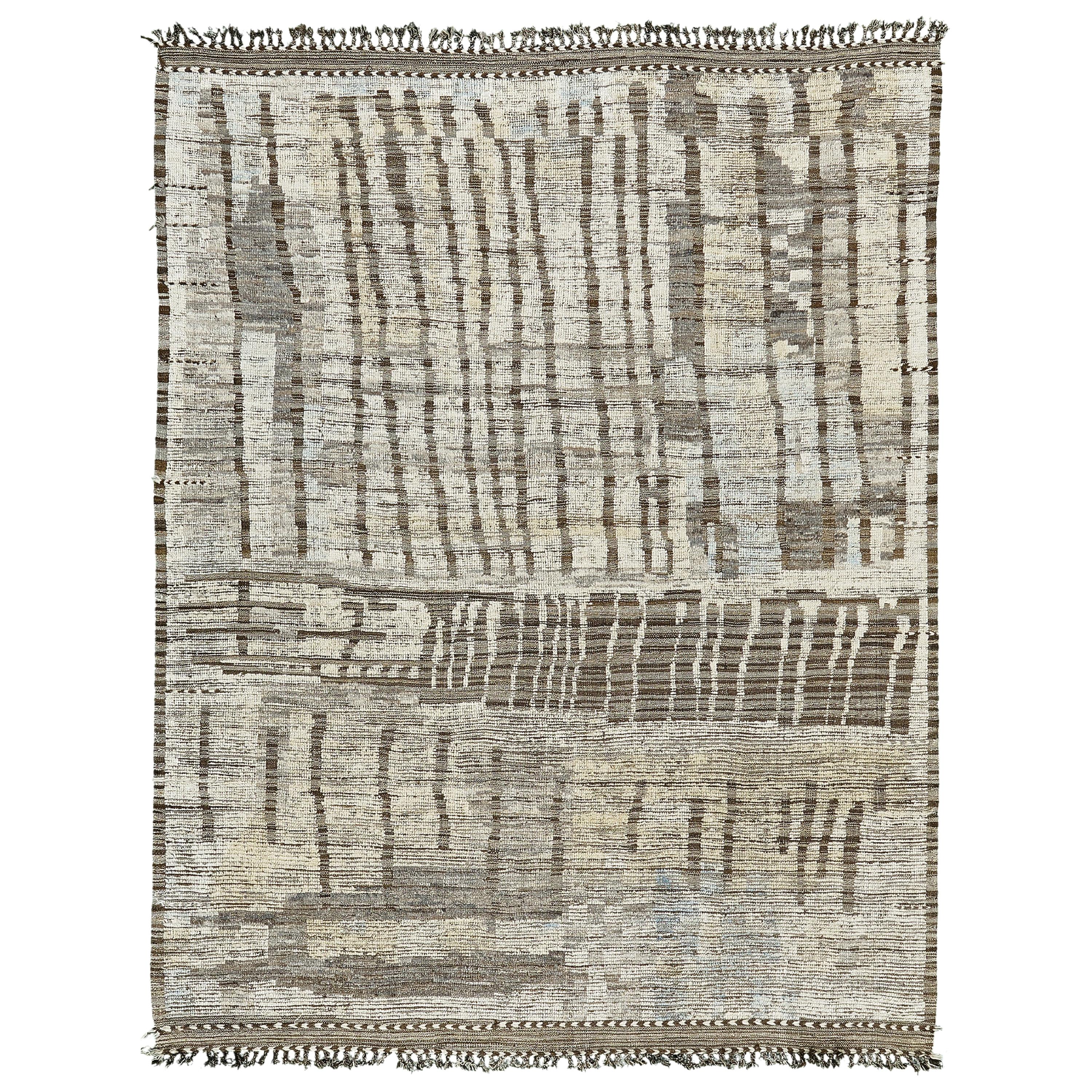Nazmiyal Collection Ivory Gray Modern Distressed Rug.  8 ft 10 in x 11 ft 11 in 