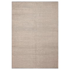 Tappeto moderno a scacchiera Nazmiyal Collection Avorio Grigio Chiaro Blu 6'4" x 9'3"