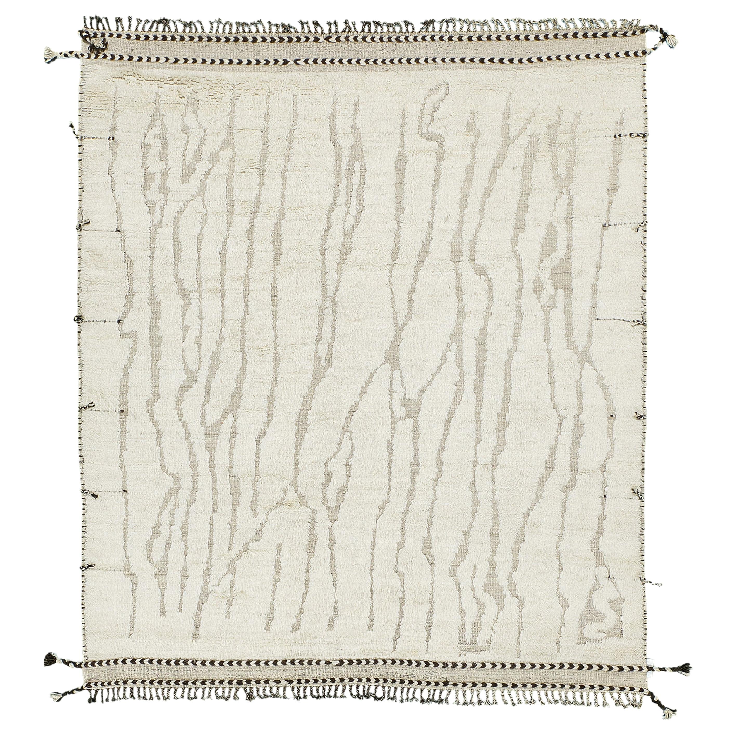 Nazmiyal Collection Ivory Textured Modern Boho Chic Rug 8 ft 6 in x 10 ft 1 in