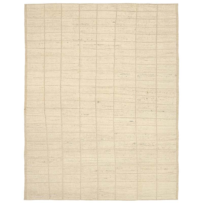 Nazmiyal Collection Ivory Textured Modern Distressed Rug 9 ft 2 in x 11 ...
