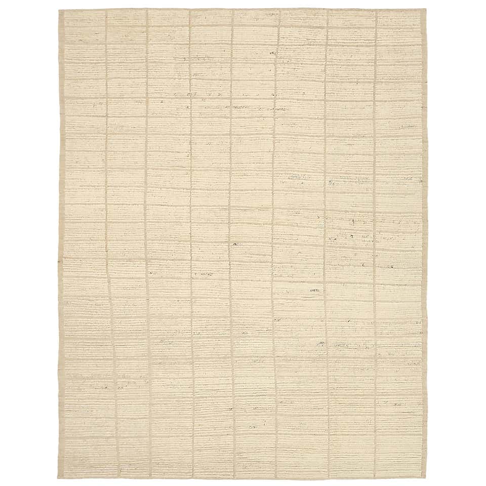 Nazmiyal Collection Ivory Textured Modern Distressed Rug 9 ft 2 in x 11 ...