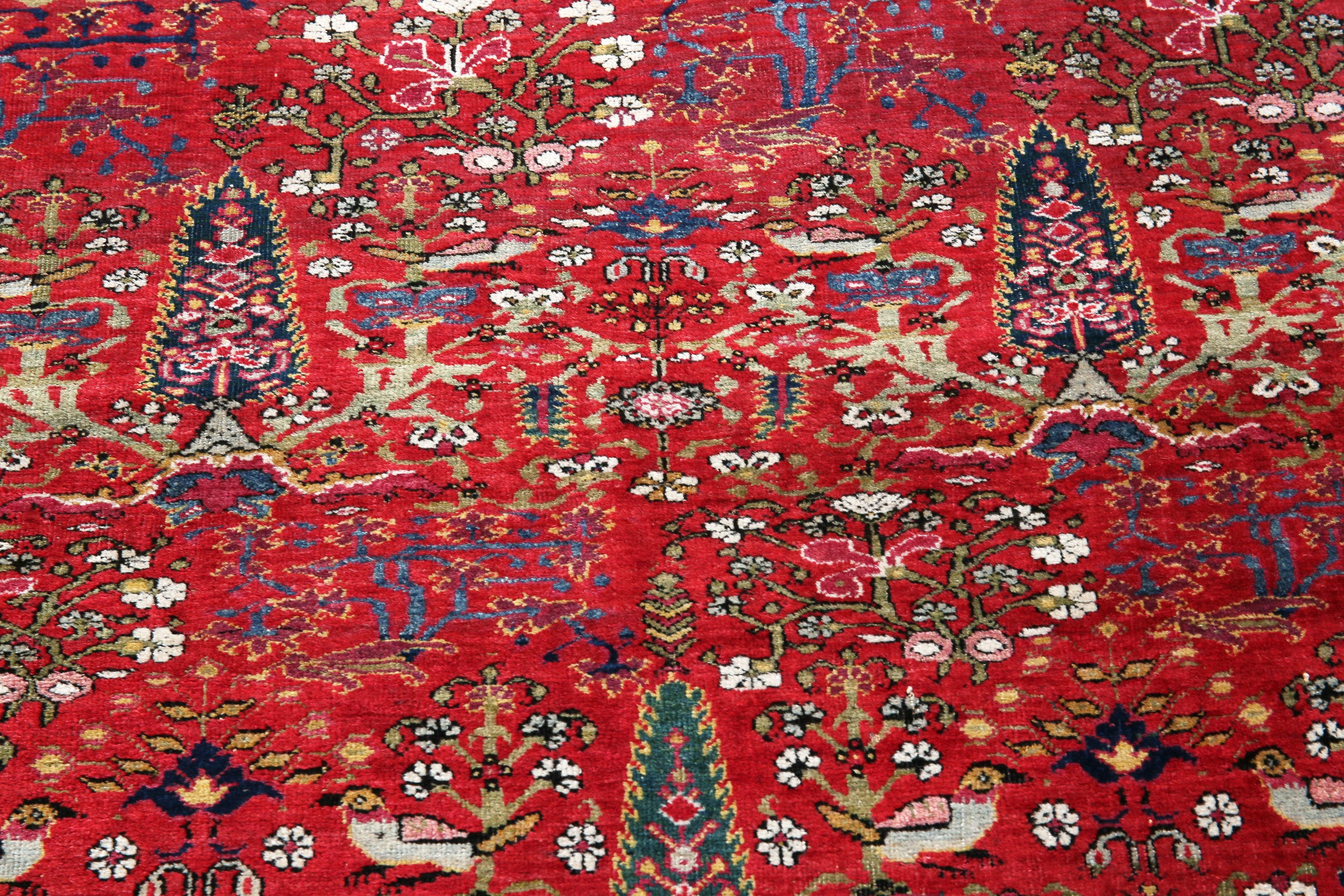 Kirman Nazmiyal Collection Kerman Cypress Tree Design Rug 4 ft x 6 ft 8 in For Sale