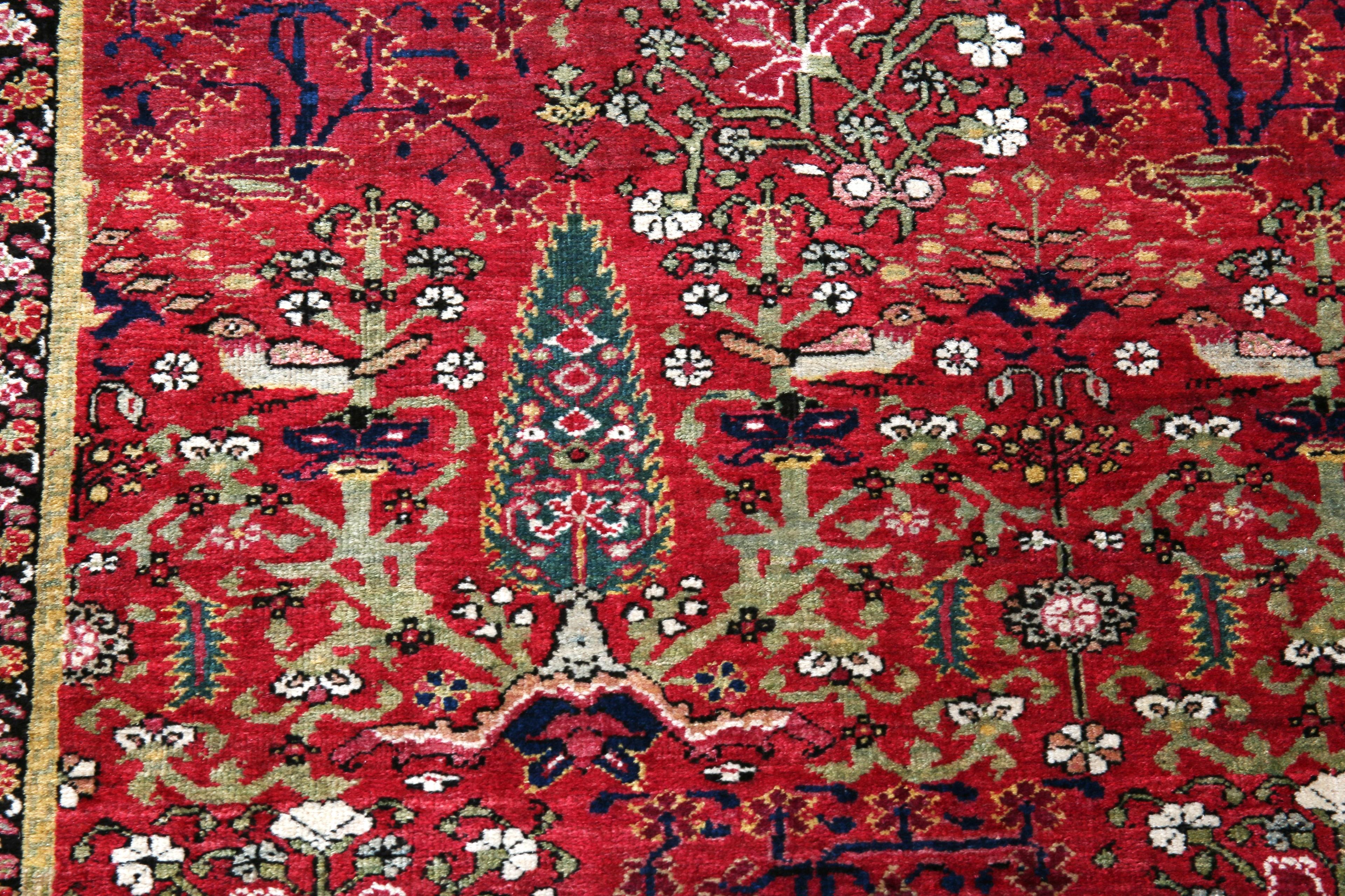 19th Century Nazmiyal Collection Kerman Cypress Tree Design Rug 4 ft x 6 ft 8 in For Sale