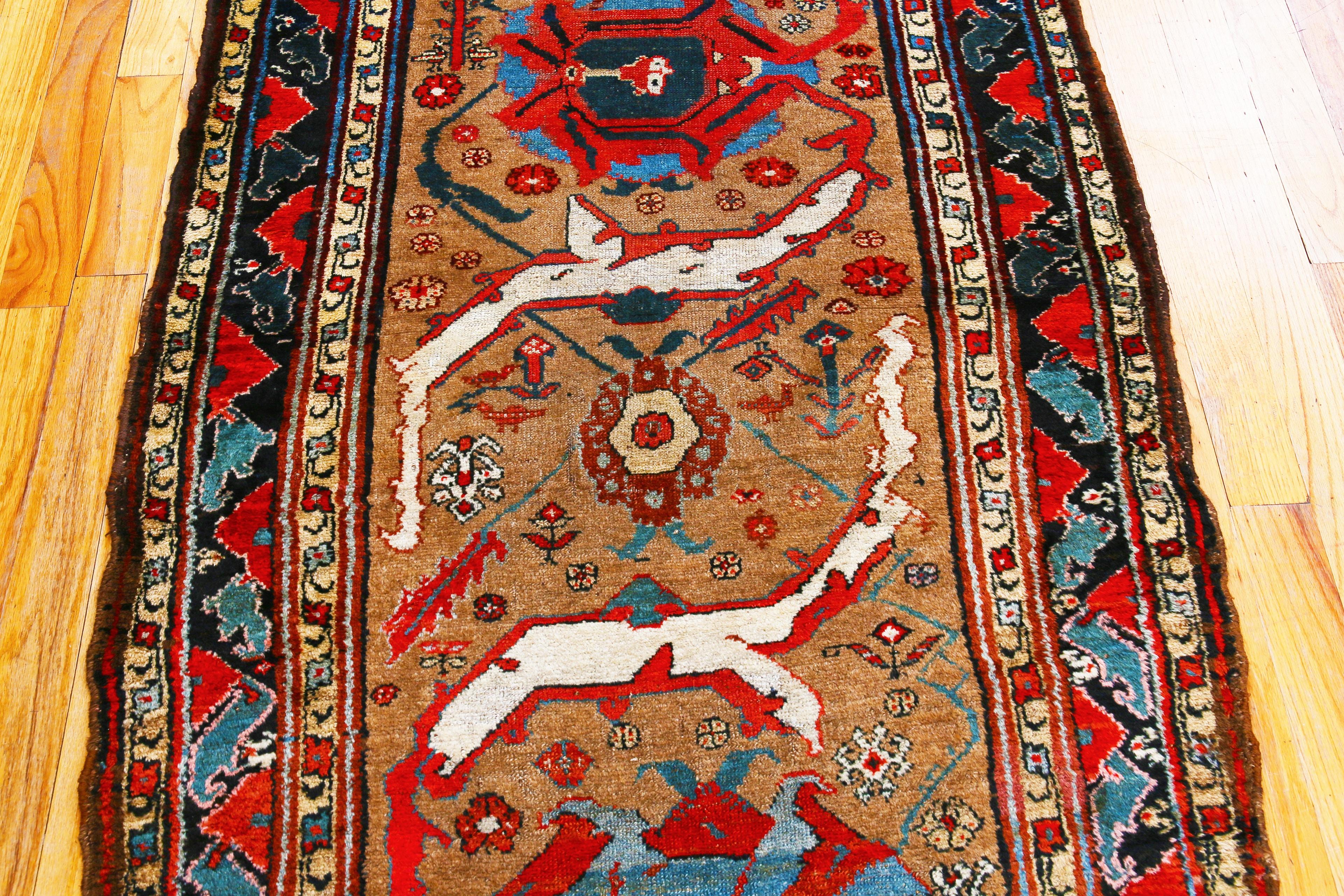 Nazmiyal Collection Kurdisch Bidjar Läufer Teppich 3 ft 9 in x 13 ft 2 in im Zustand „Gut“ im Angebot in New York, NY