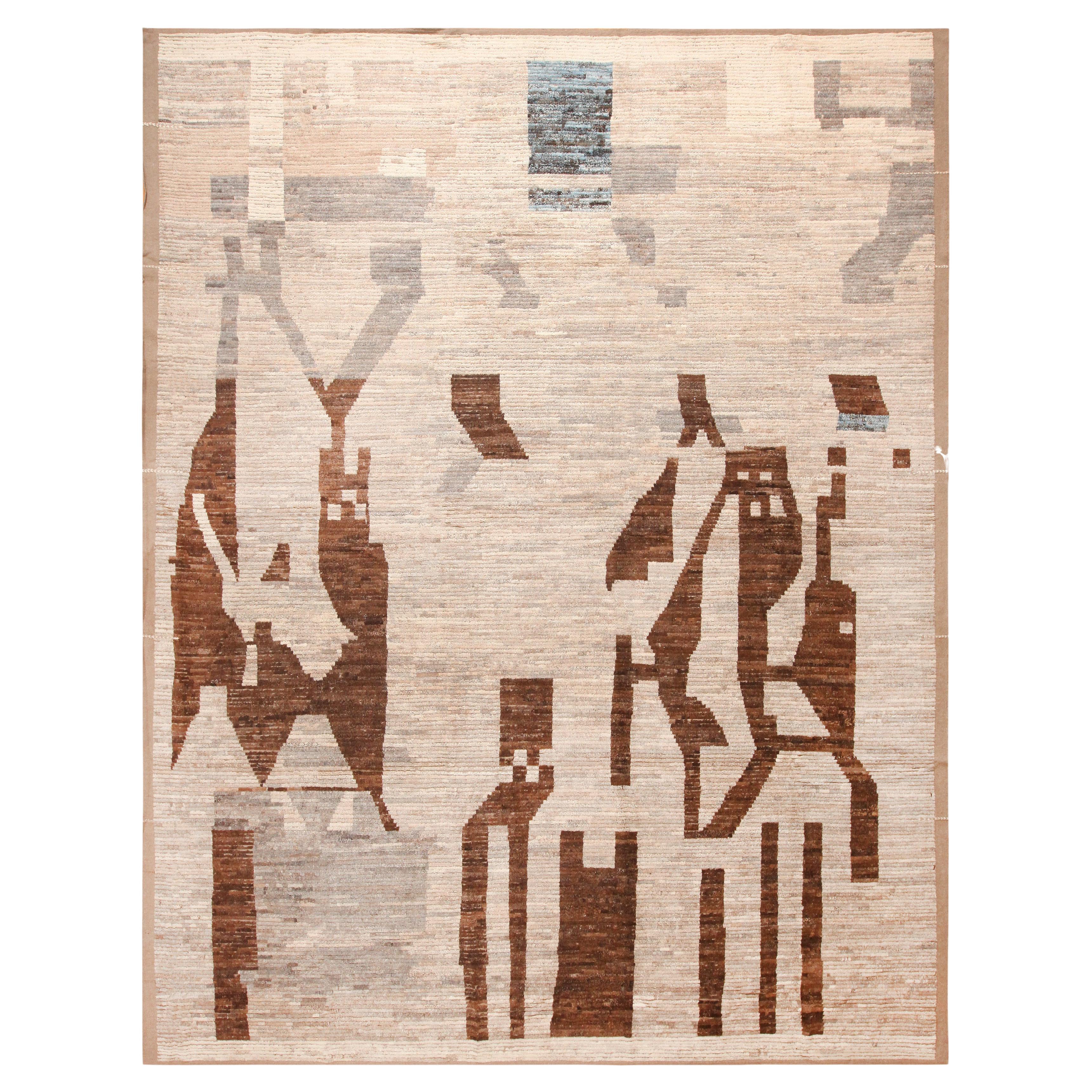Nazmiyal Collection Large Abstract Primitive Design Modern Rug 13'3" x 16'8"