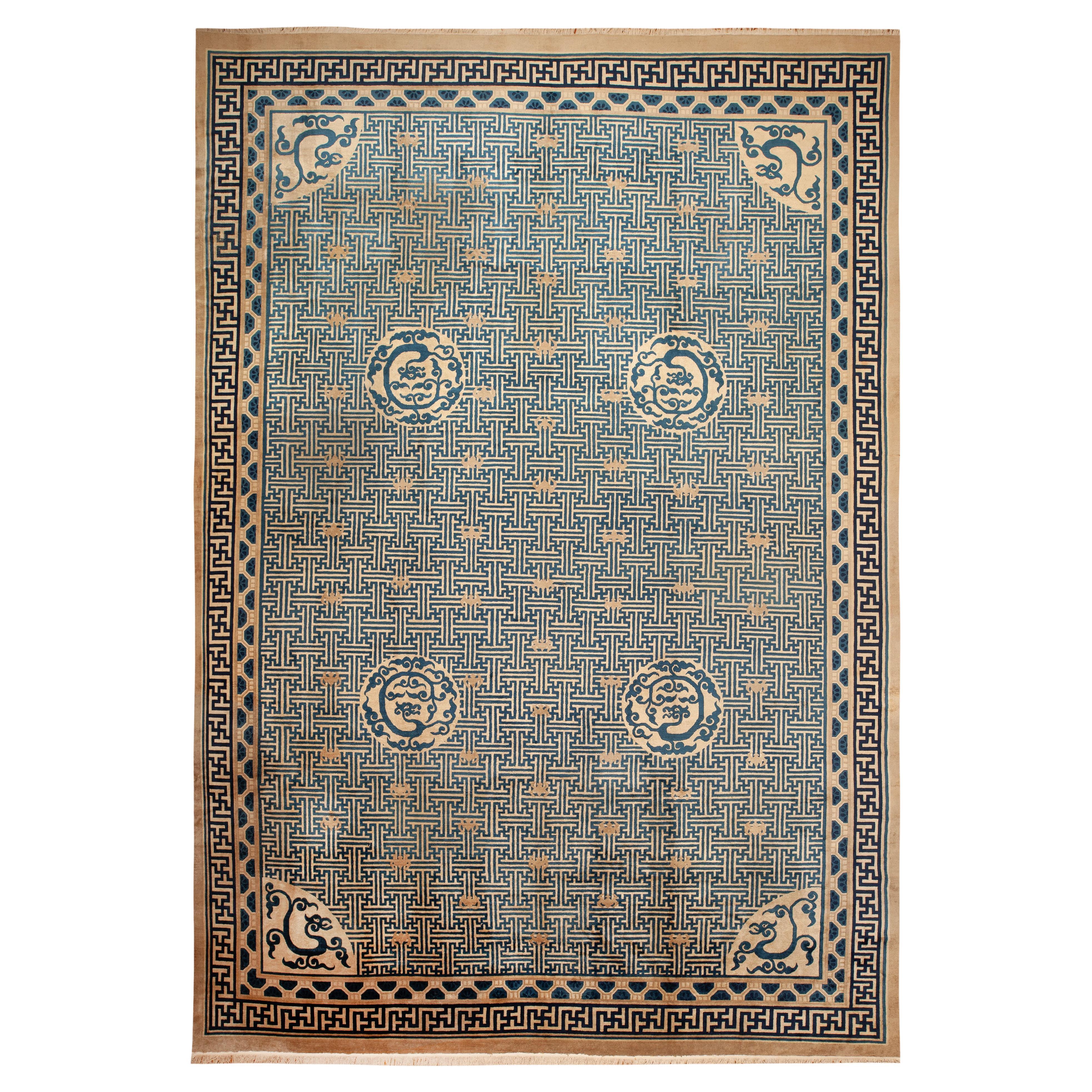 Nazmiyal Collection große antike chinesische Peking-Teppich 13 ft 6 in x 19 ft 4 in im Angebot