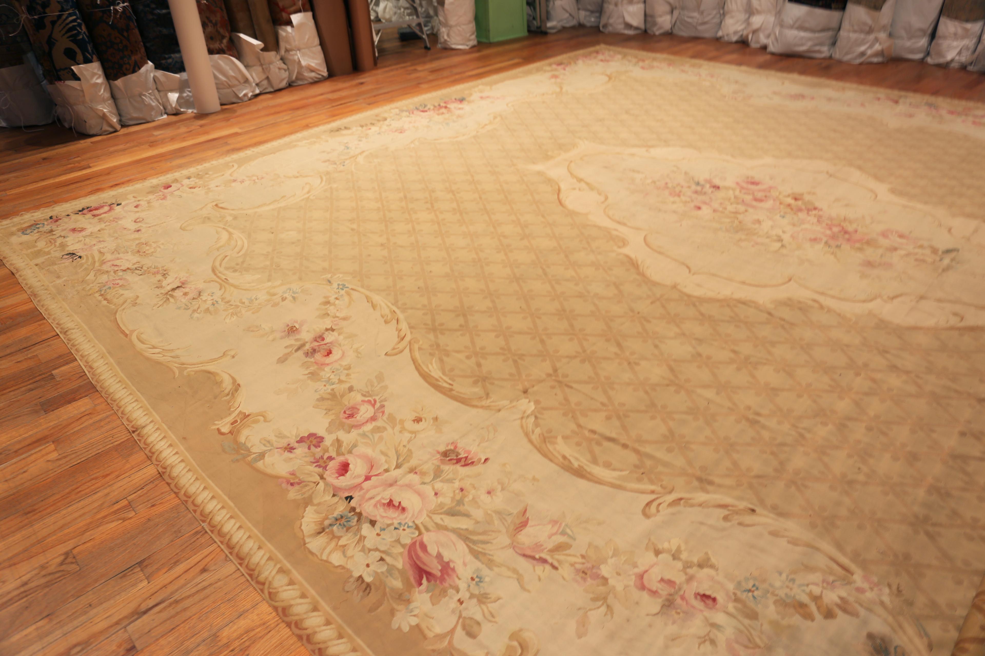 Gorgeous Decorative Large Antique French Aubusson Rug, Origin: France, Circa date: 1880's