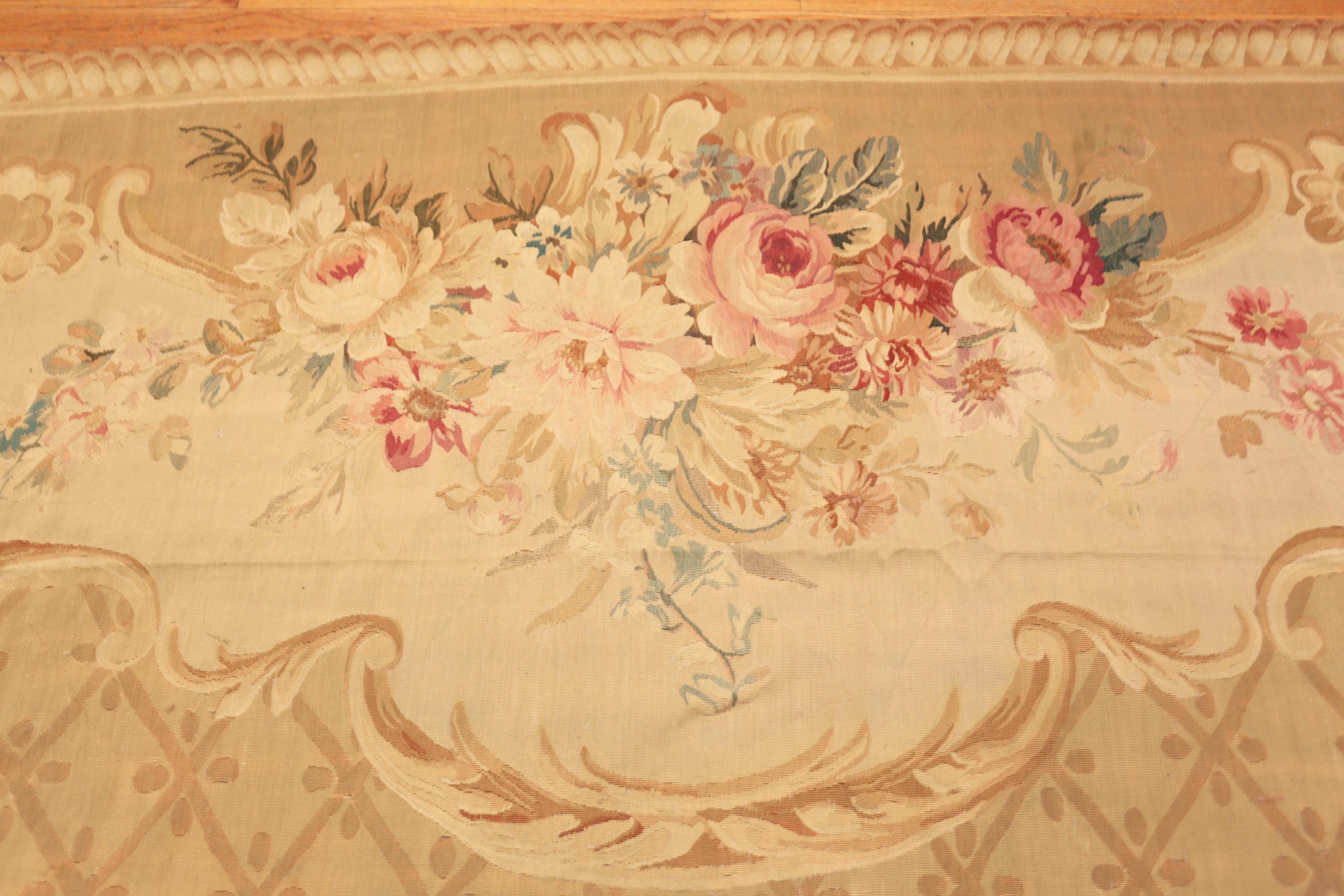 Hand-Knotted Nazmiyal Collection Large Antique French Aubusson Rug 18 ft 2 in x 20 ft For Sale