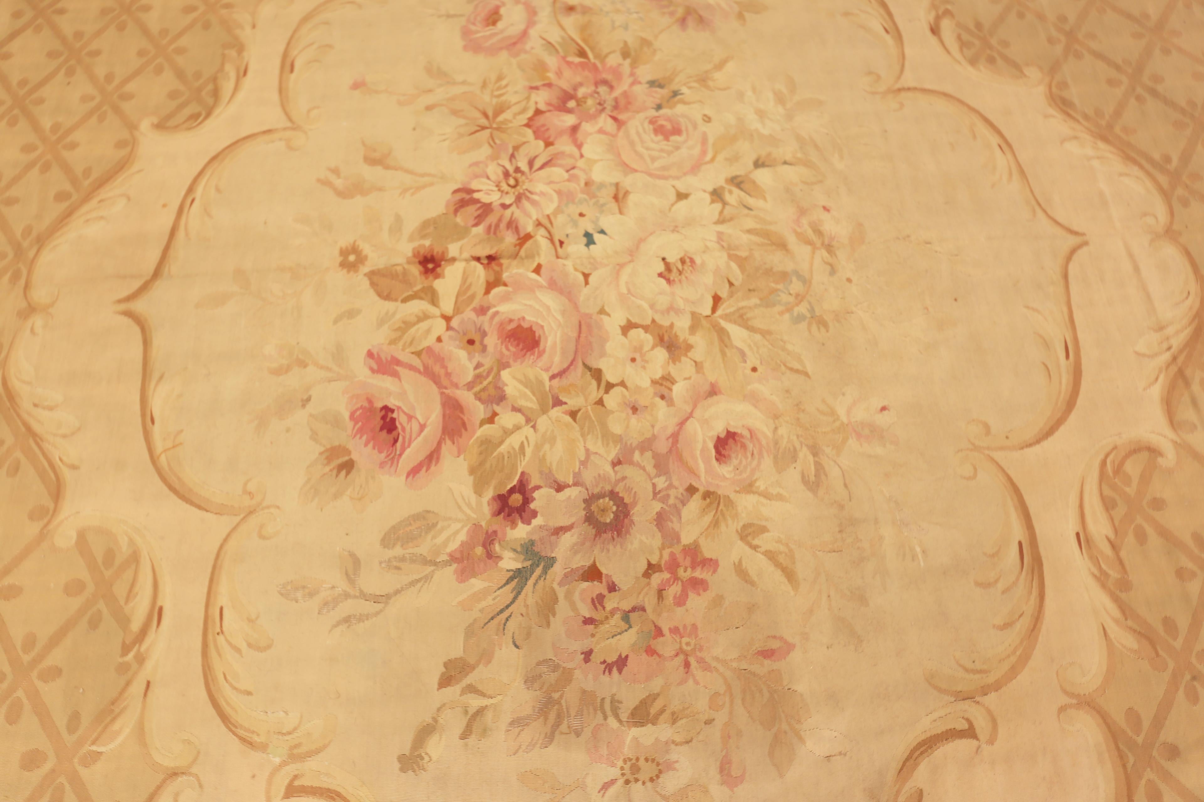 Nazmiyal Collection Large Antique French Aubusson Rug 18 ft 2 in x 20 ft For Sale 3