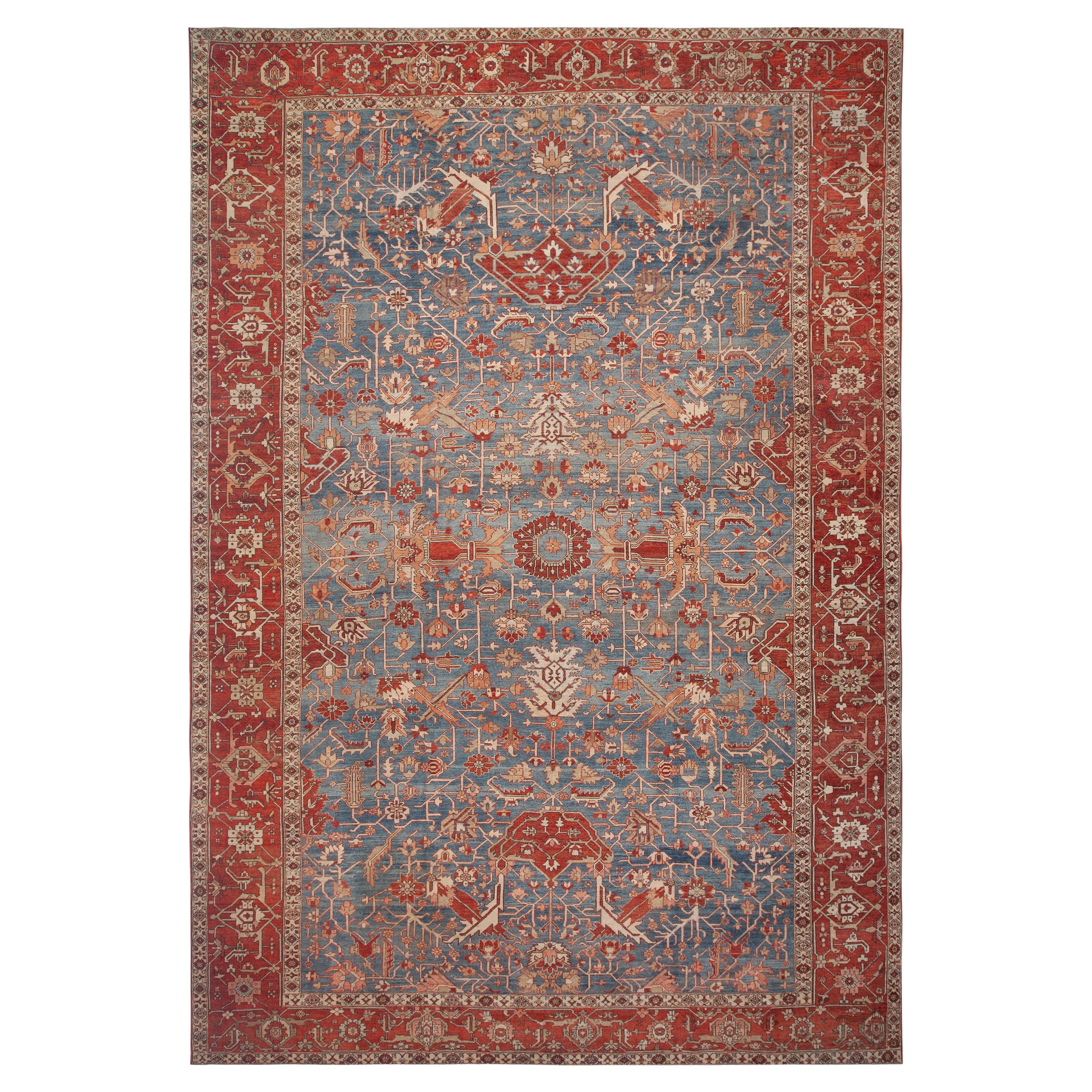 Nazmiyal Collection Large Antique Persian Karajeh Heriz Serapi Rug