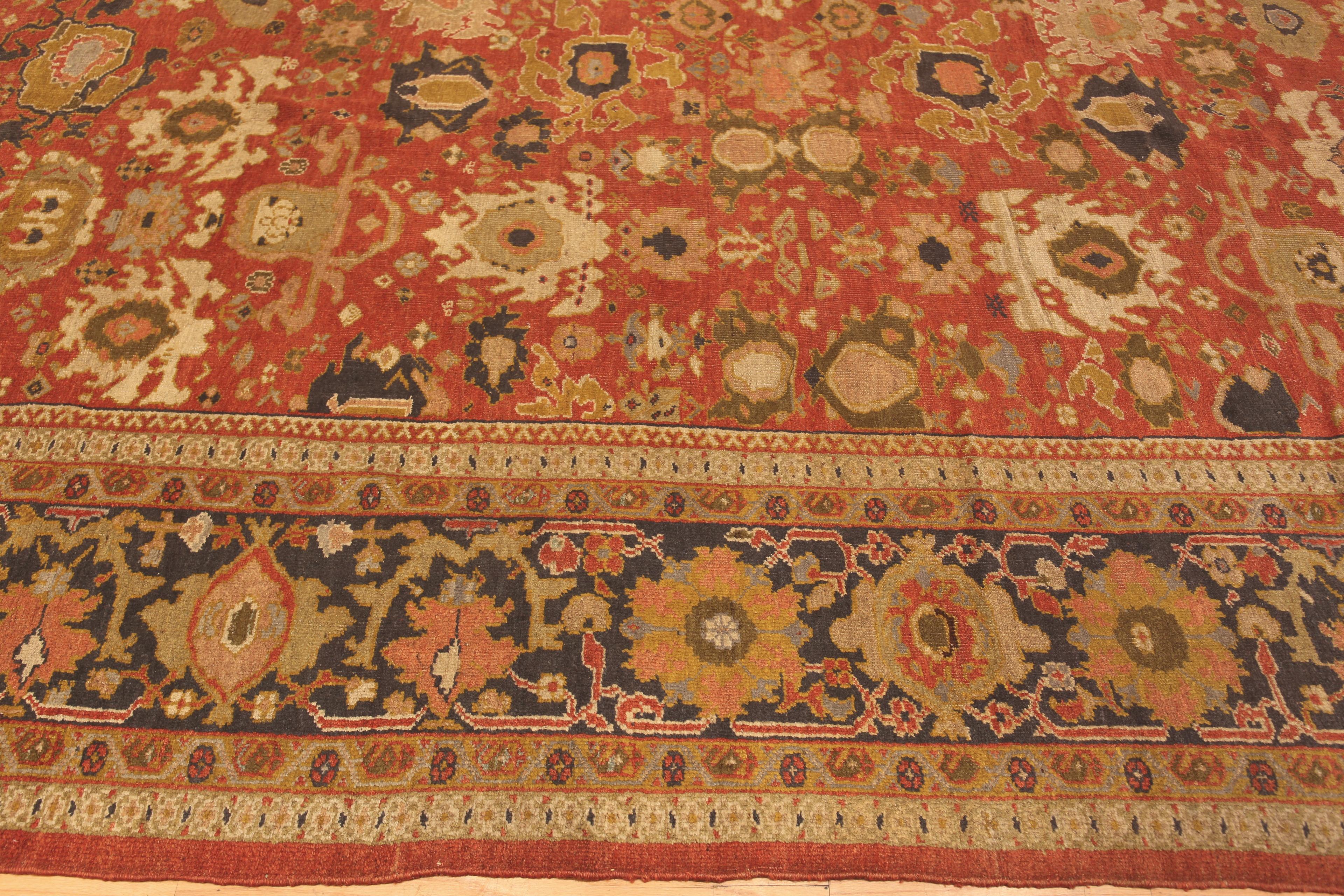 Hand-Knotted Large Antique Persian Sultanabad Rug. 13 ft 5 in x 17 ft 2in For Sale