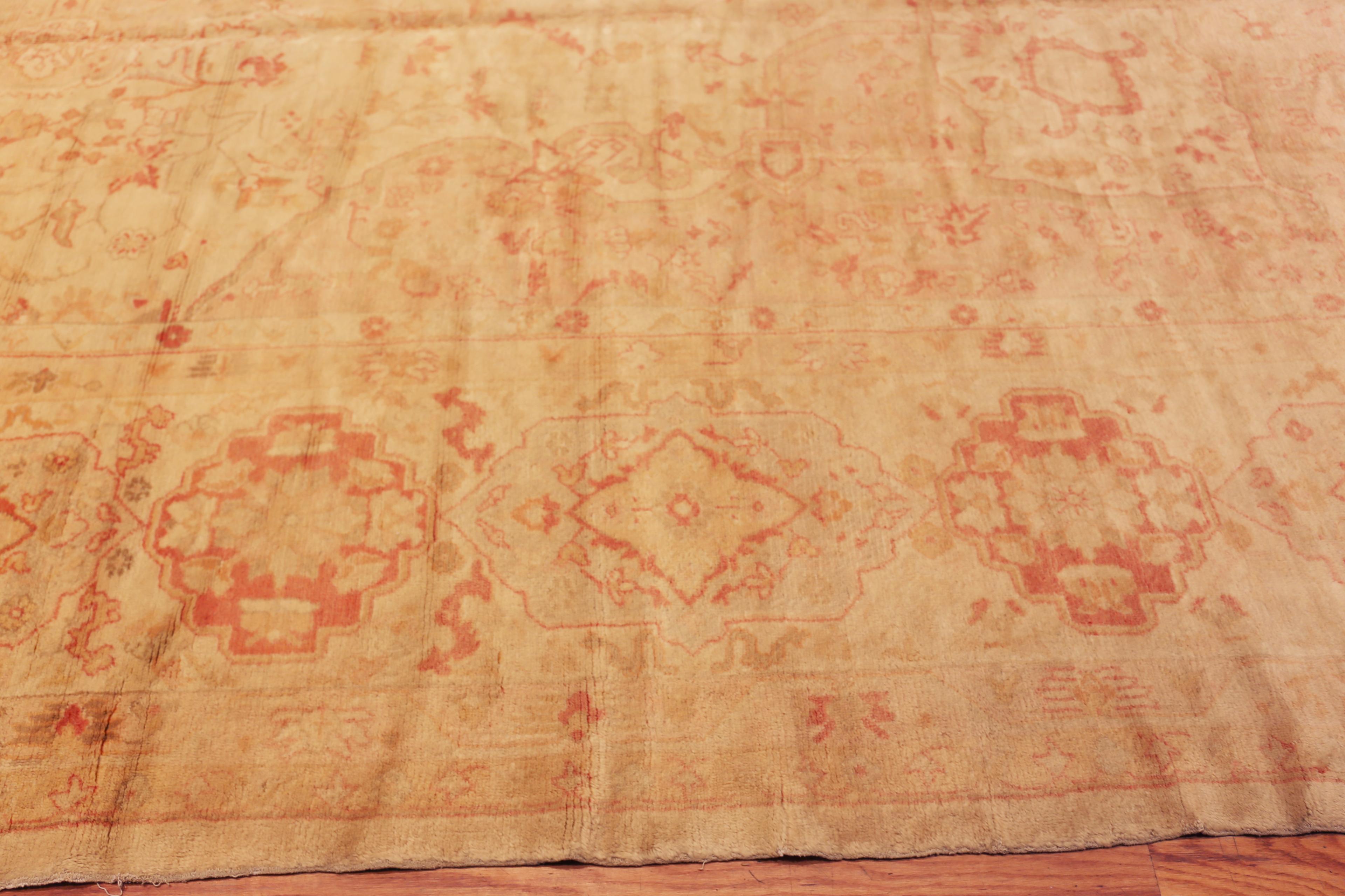 20ième siècle Collection Nazmiyal Collection Large Antique Turkish Oushak Rug 14 ft 4 in x 19 ft en vente