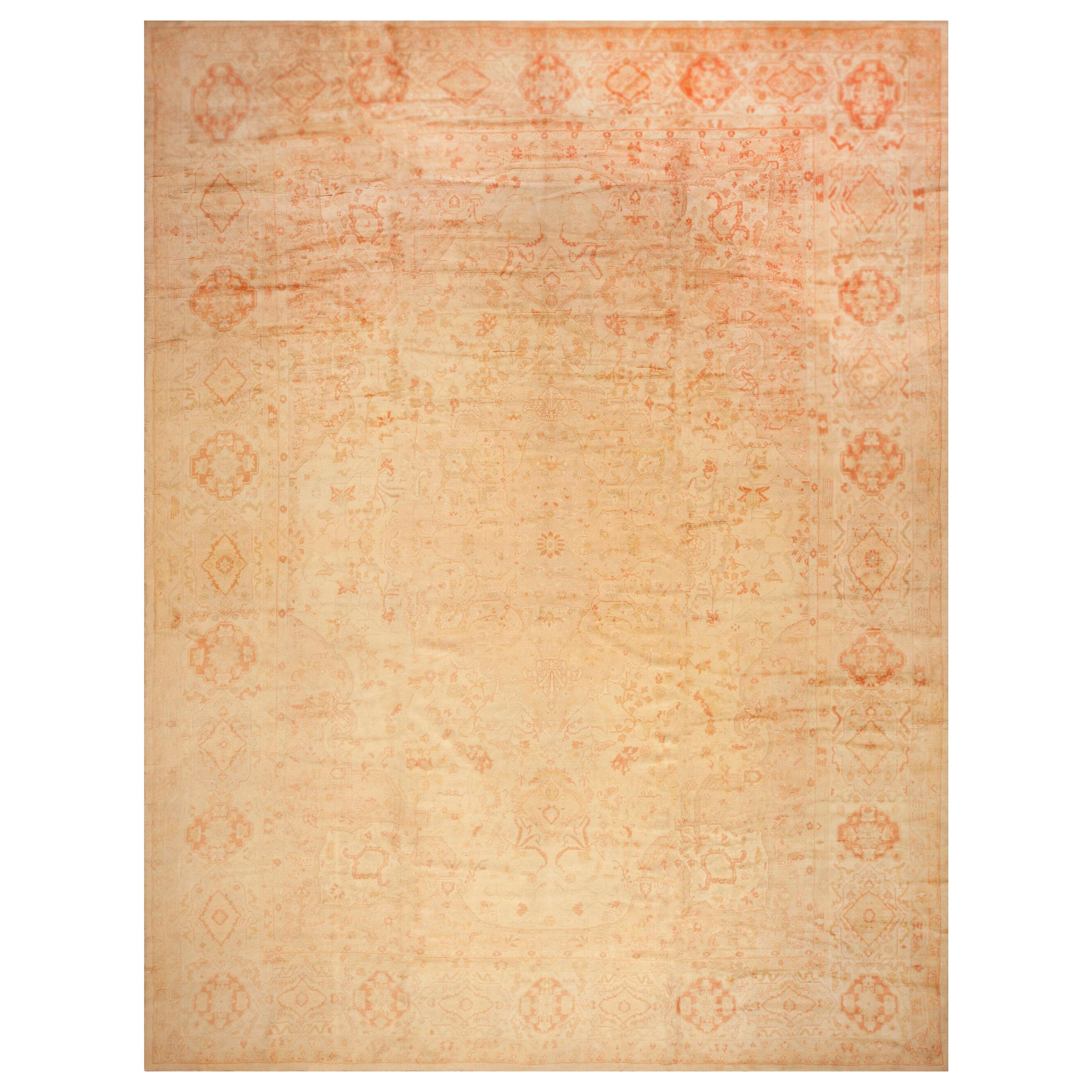 Nazmiyal Collection Alfombra Oushak Turca Antigua Grande 14 pies 4 pulgadas x 19 pies