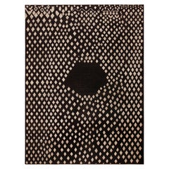 Antique Nazmiyal Collection Large Black and White Modern Rug 12'7" x 16'8"