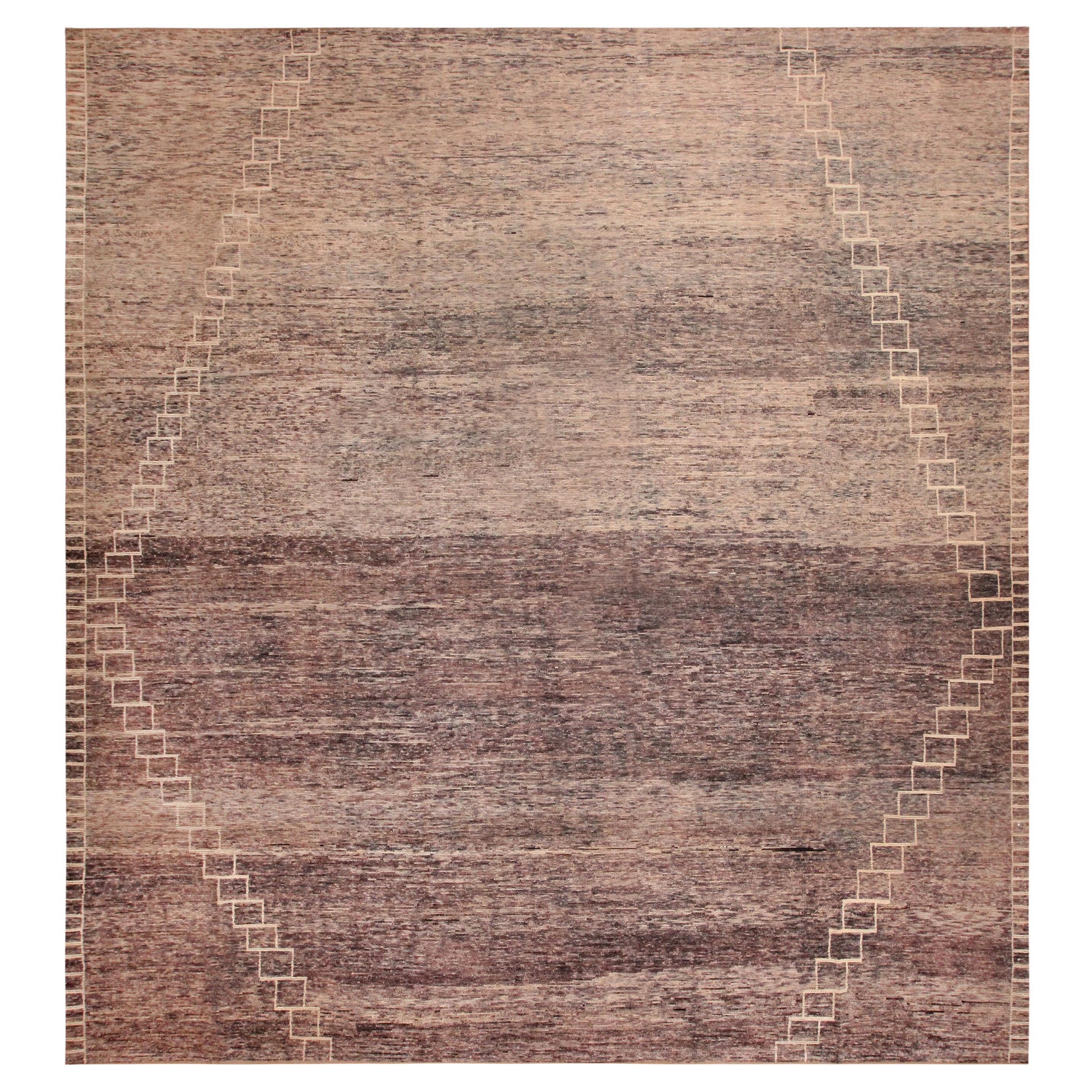 Nazmiyal Collection Large Decorative Brown Tones Modern Rug 14'11" x 15'7" For Sale