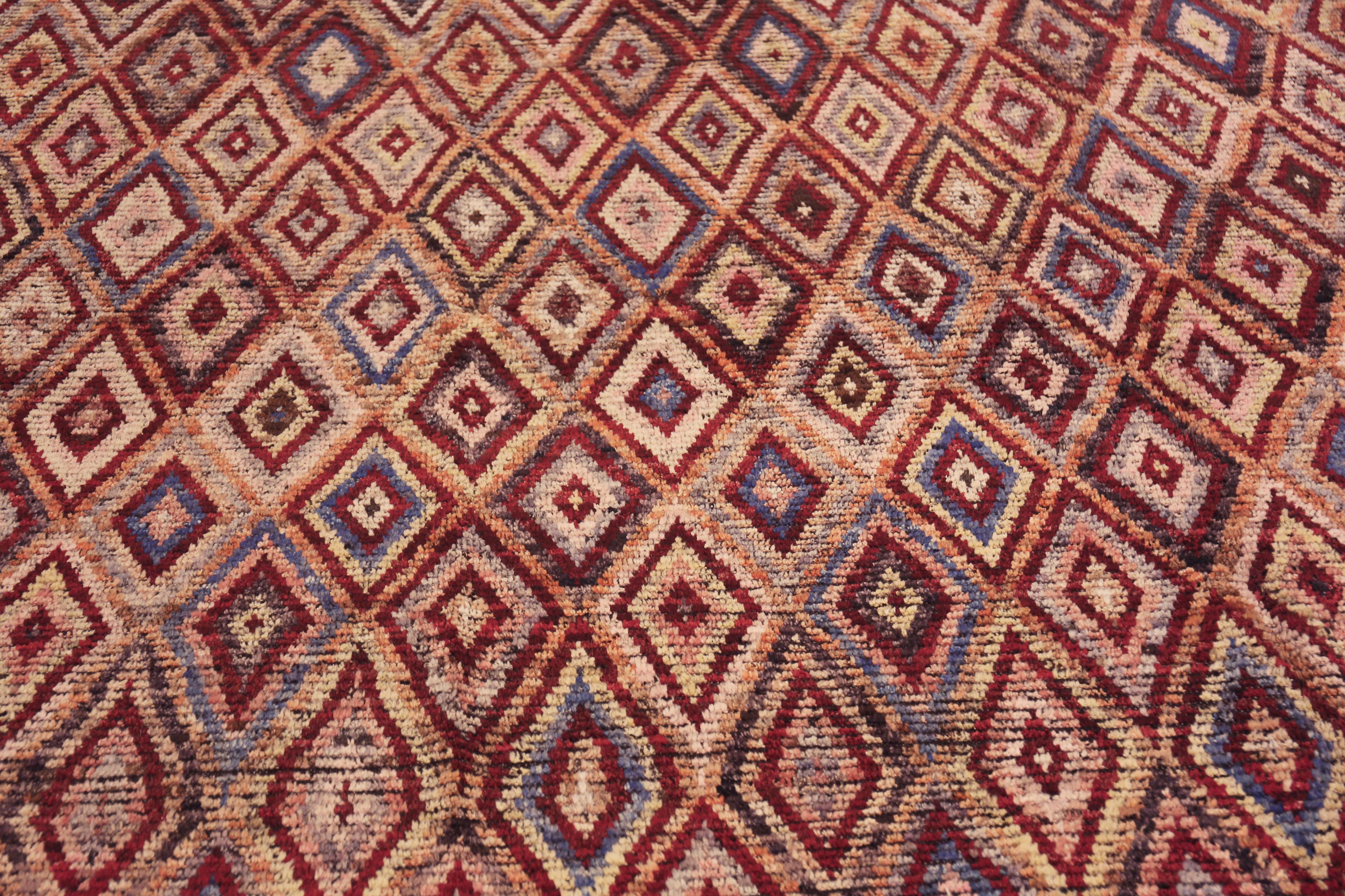Central Asian Nazmiyal Collection Large Diamond Pattern Modern Wool Area Rug 14'6