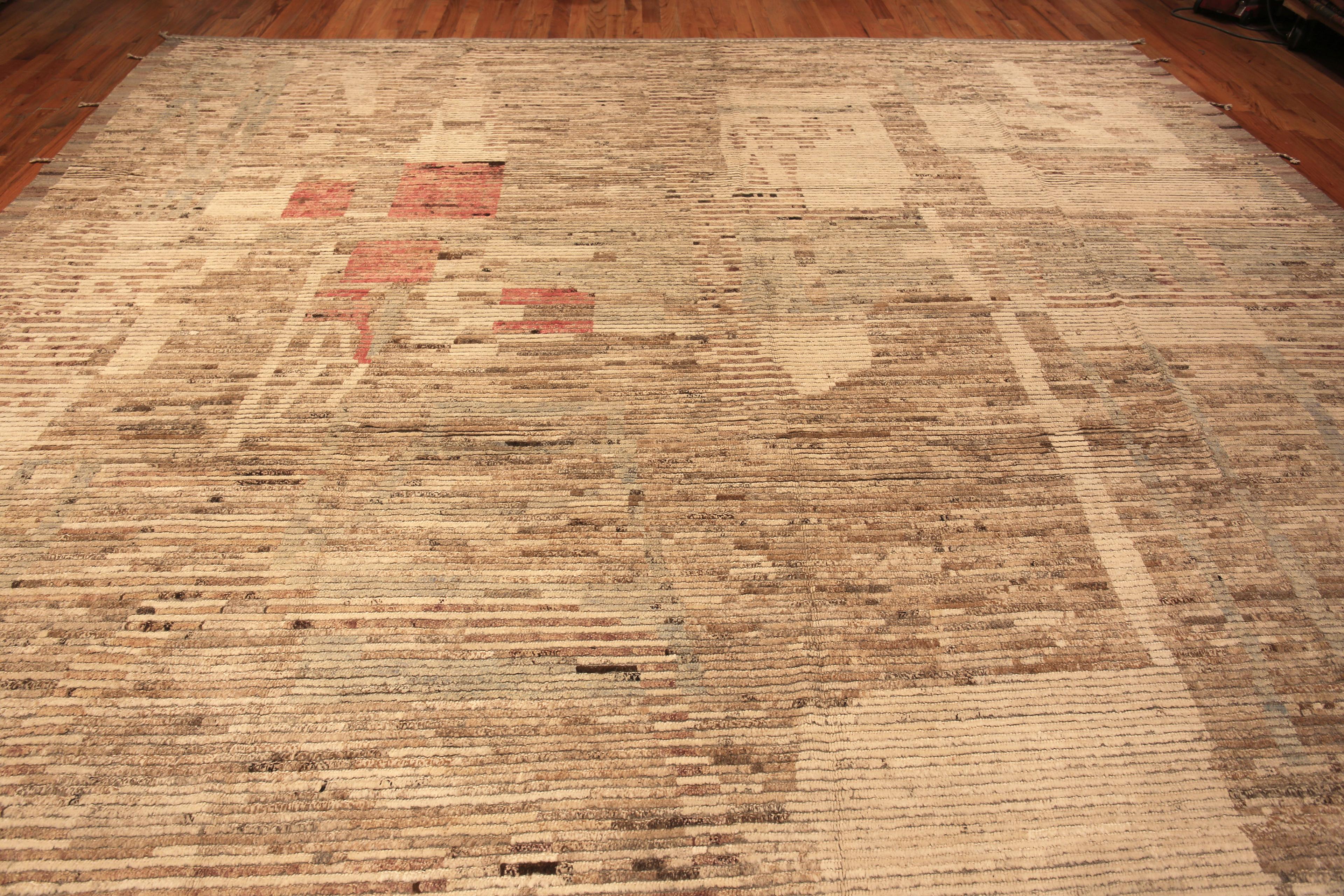 Hand-Knotted Nazmiyal Collection Large Earthy Tones Trendy Modern Rug 14' x 16'6