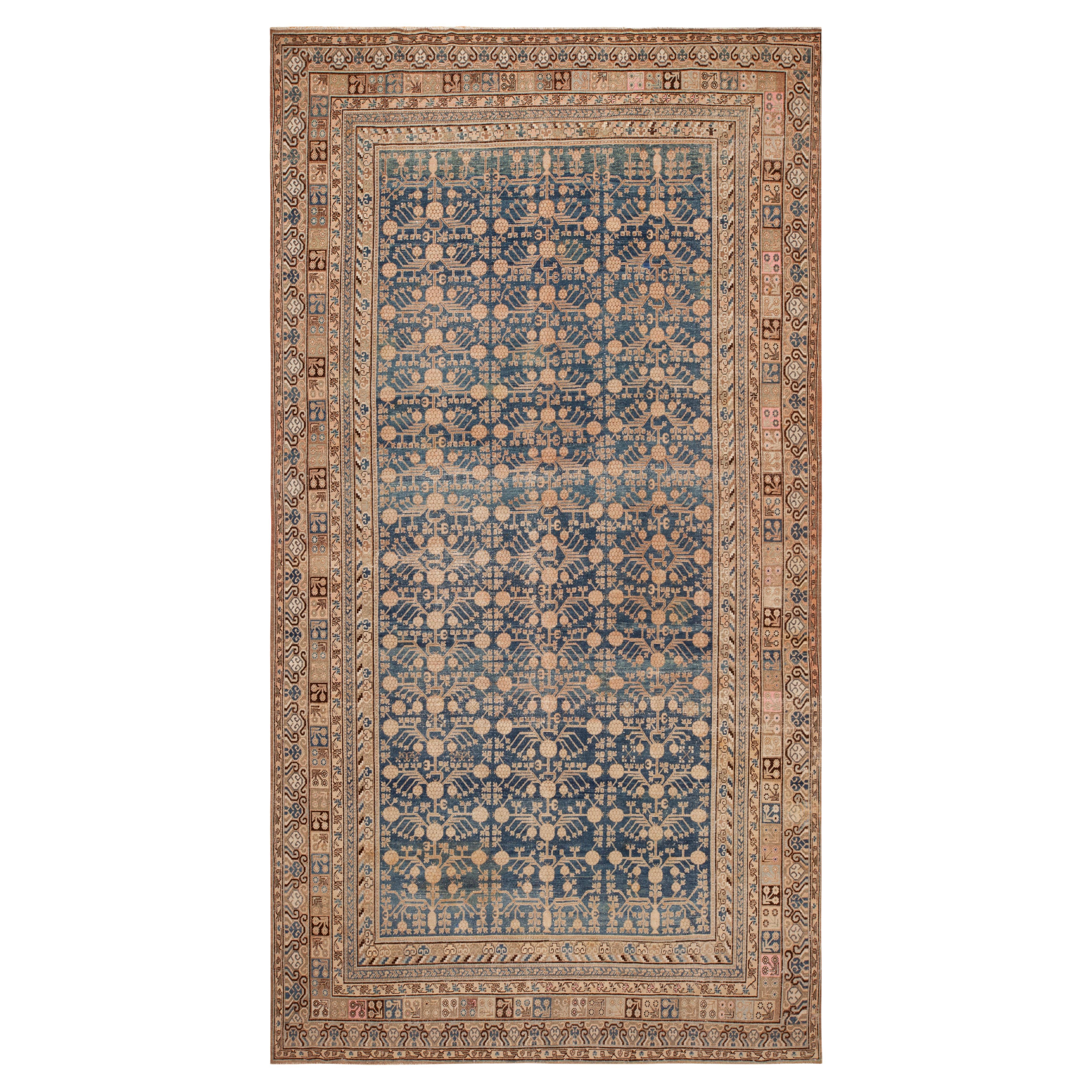 Nazmiyal Collection Large East Turkestan Khotan Rug 9 ft 9 in x 18 ft For Sale