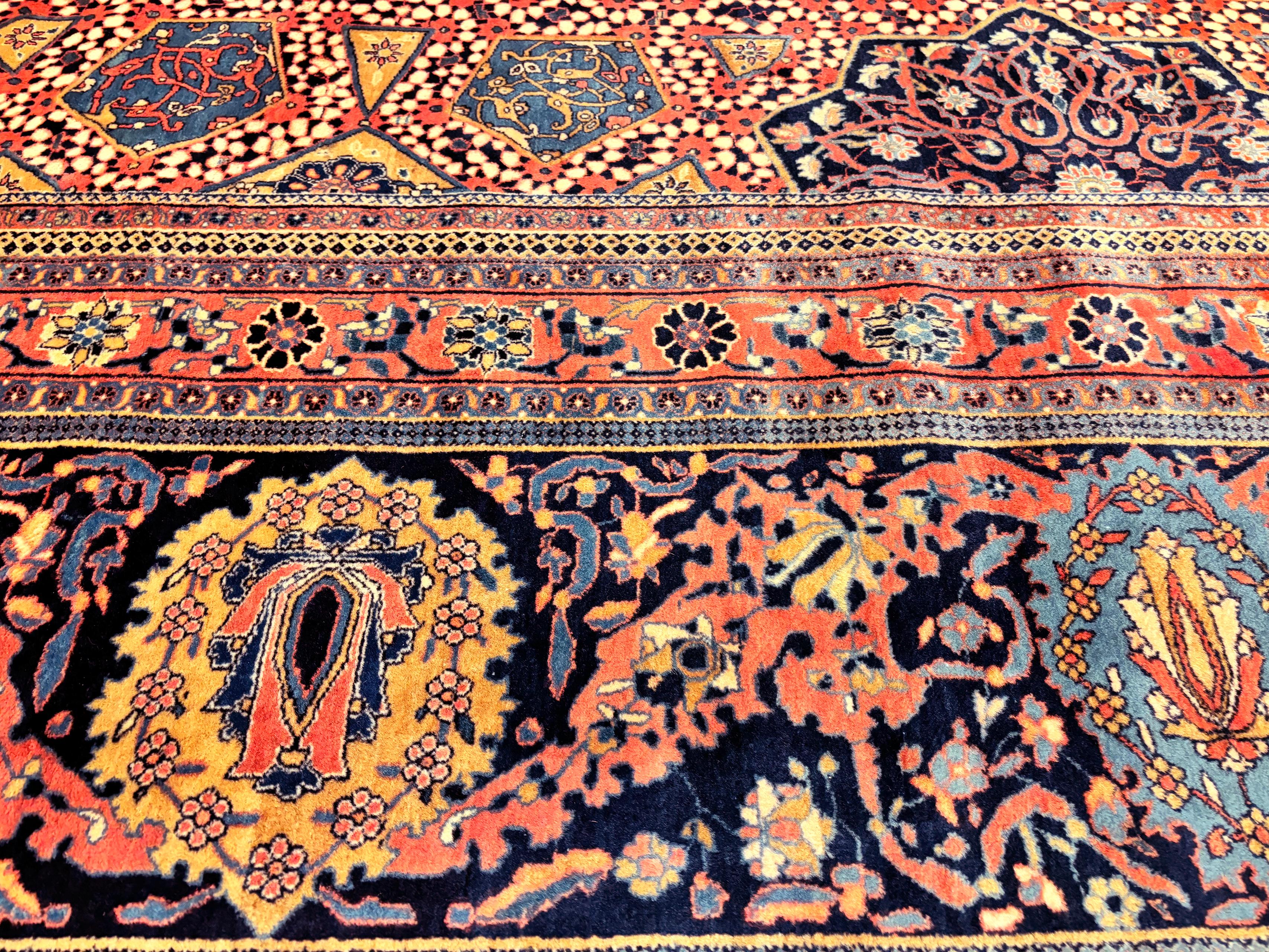 Großer feiner antiker persischer Mohtashem Kashan-Teppich 10'3