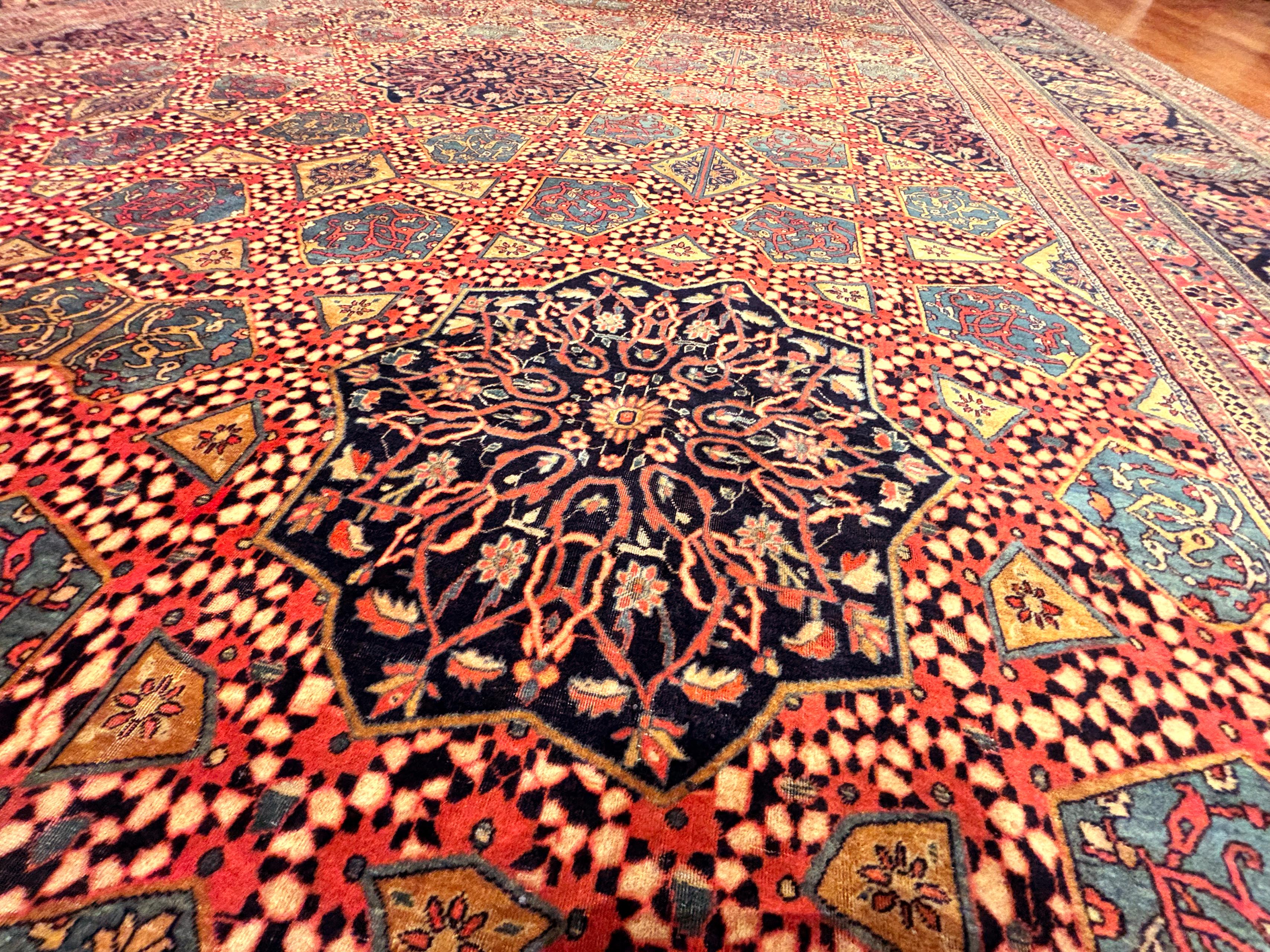 Großer feiner antiker persischer Mohtashem Kashan-Teppich 10'3