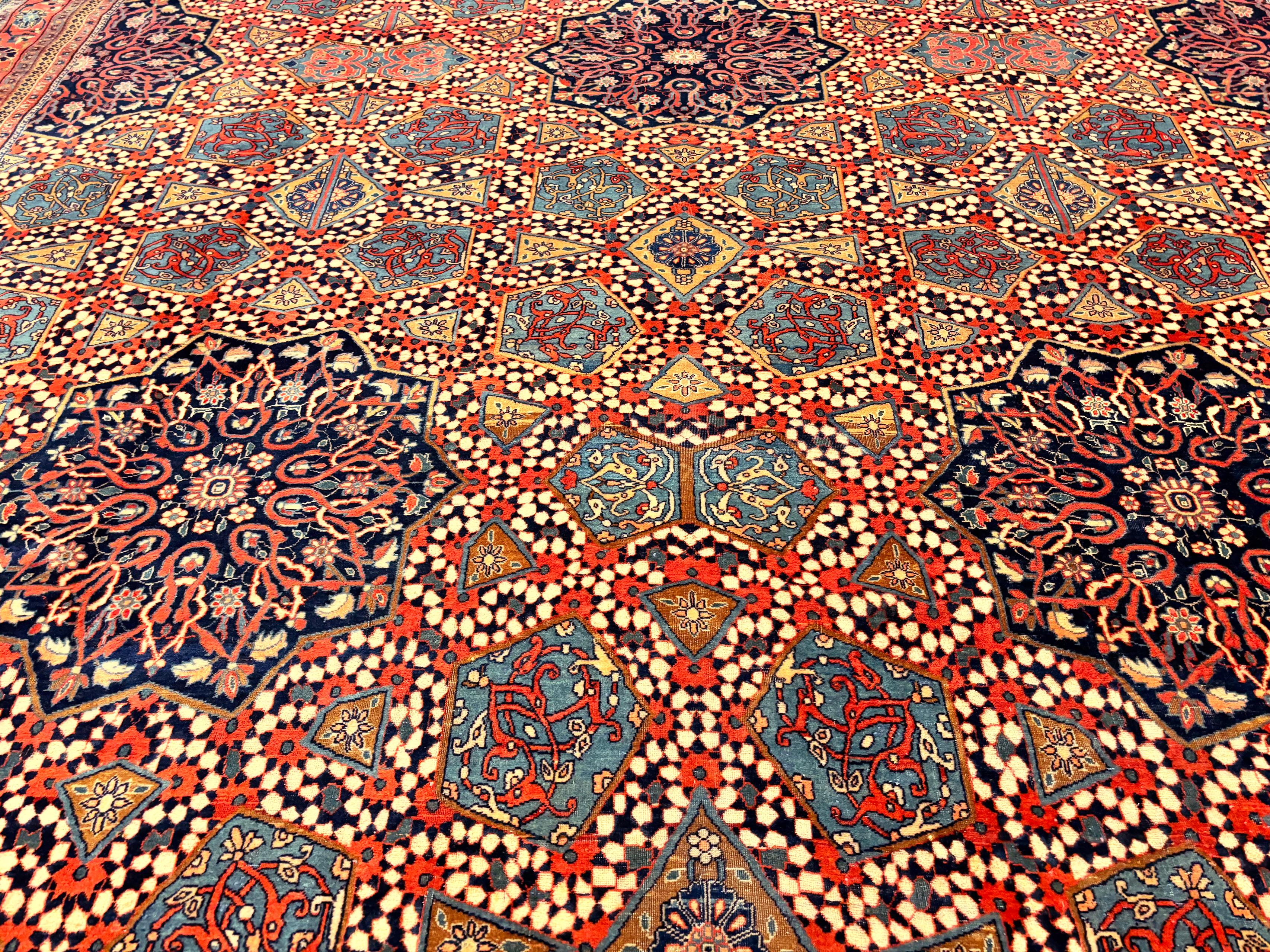 Großer feiner antiker persischer Mohtashem Kashan-Teppich 10'3